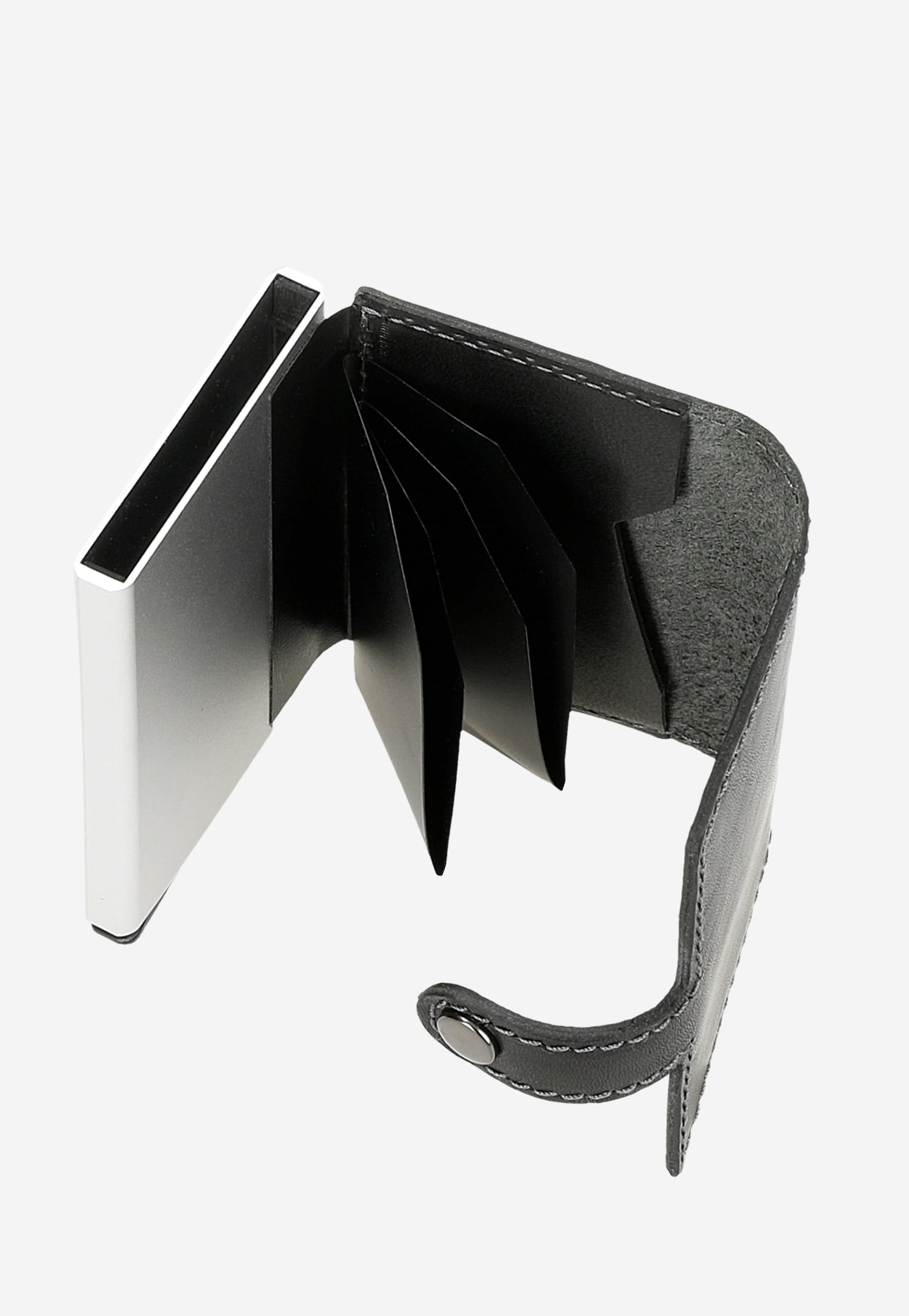 Skórzano-metalowy portfel męski z RFID