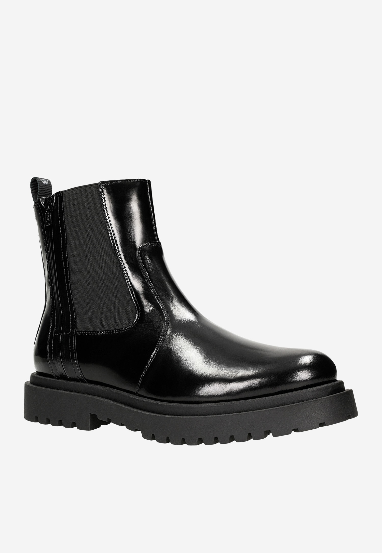 Czarne lakierowane botki męskie sztyblety