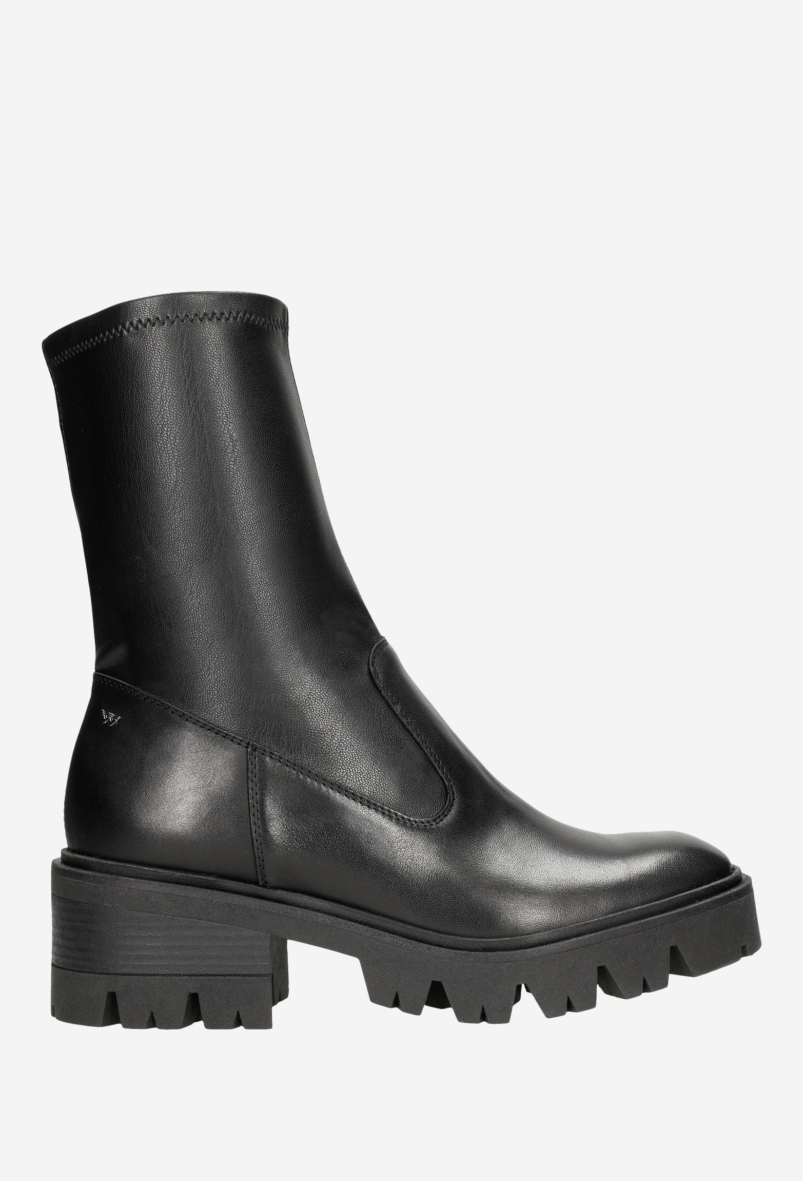 Czarne jesienne bikery damskie z wysoką cholewką