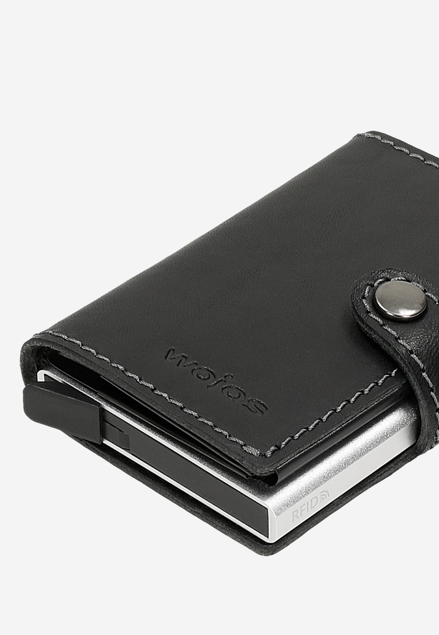 Skórzano-metalowy portfel męski z RFID