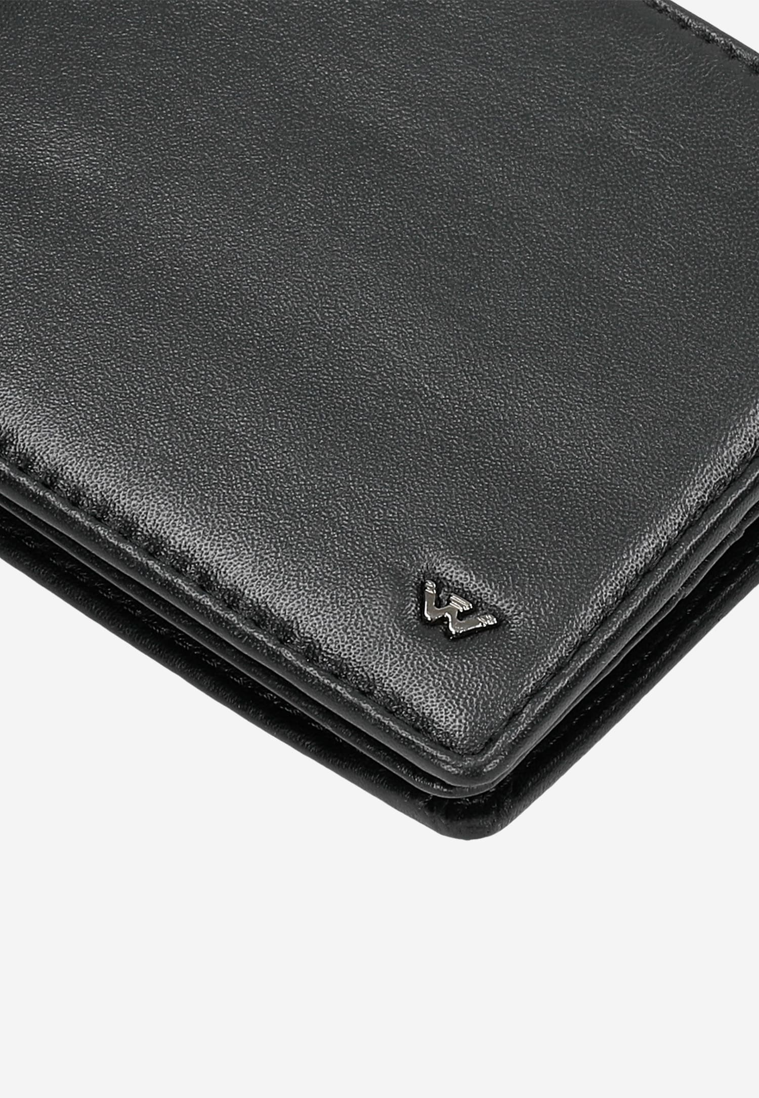 Czarny skórzany portfel męski PREMIUM