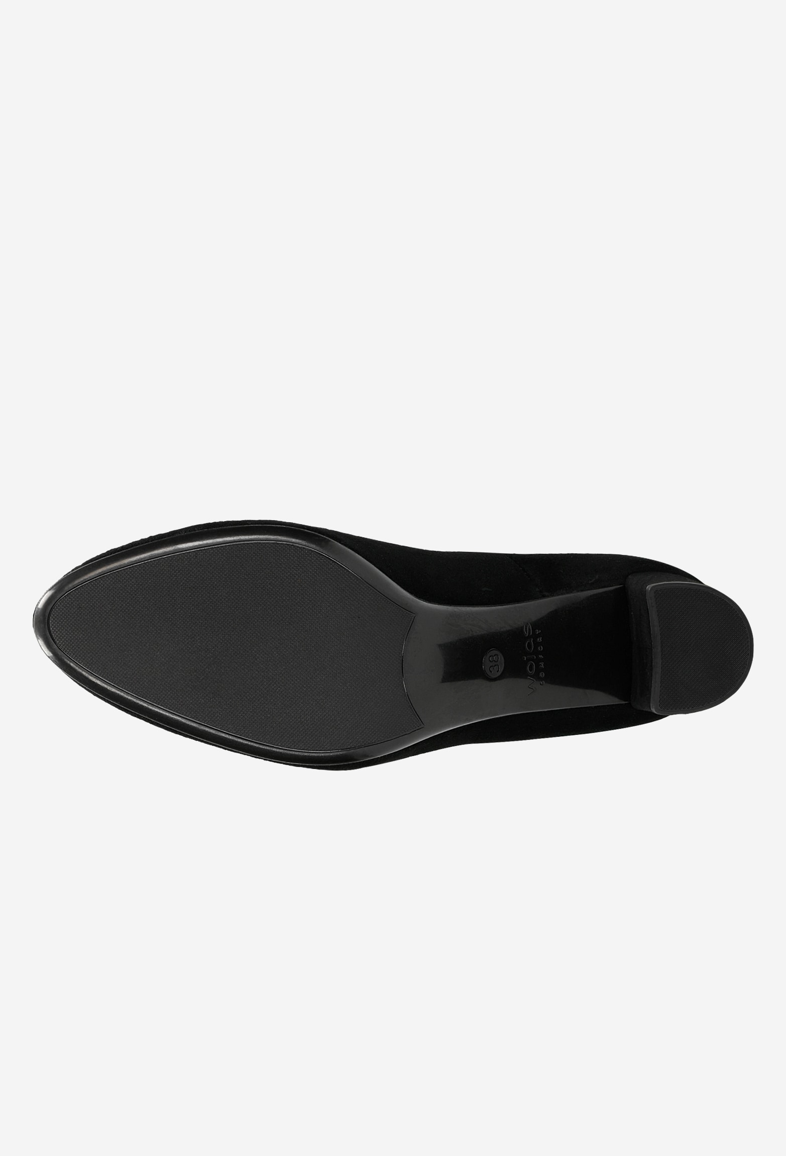 Czarne czółenka ze skóry welurowej