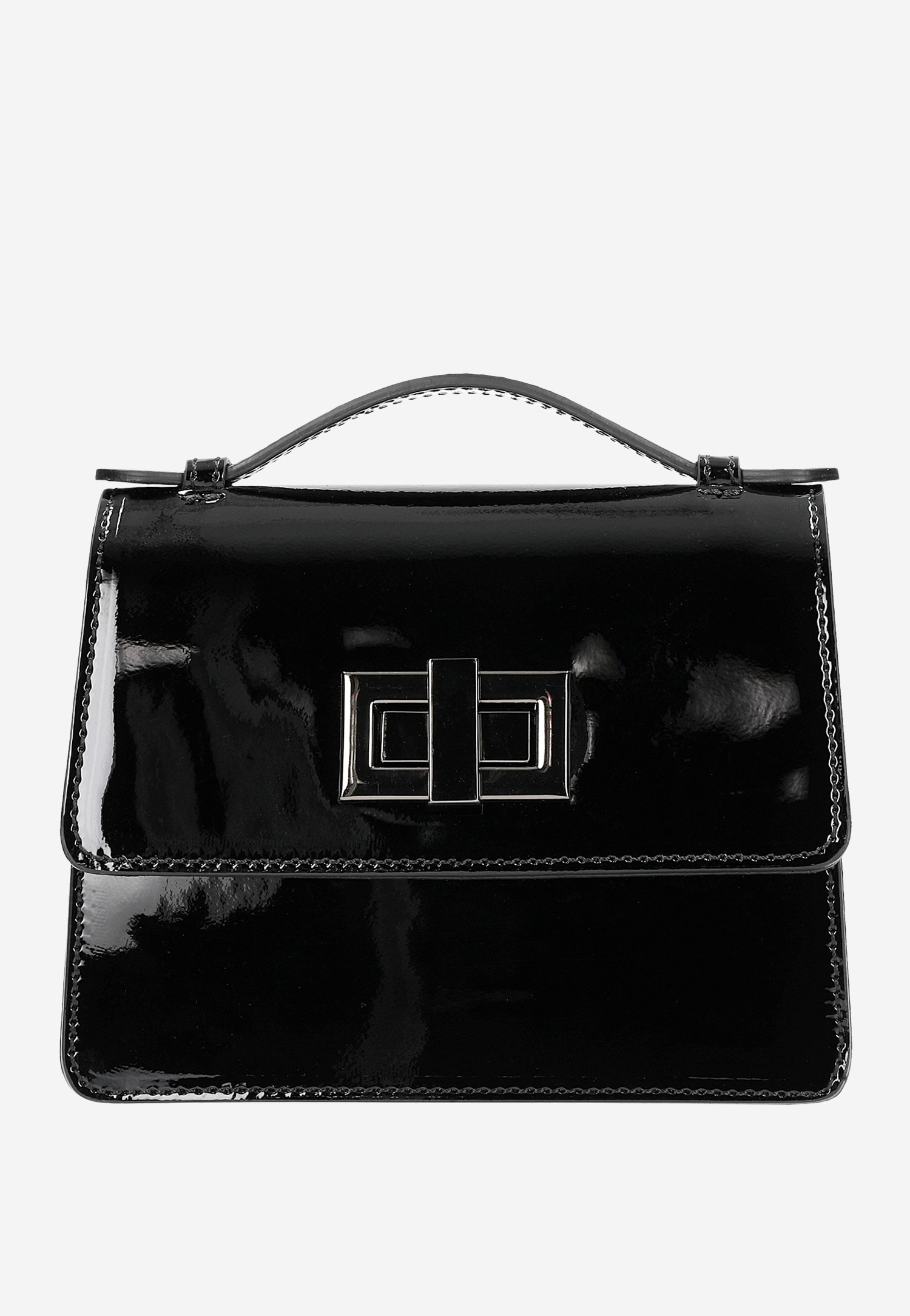 Beżowa lakierowana wizytowa torebka damska