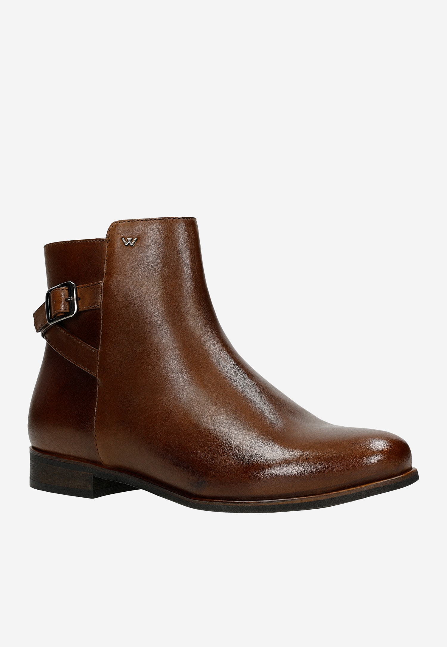 Czarne botki damskie z tłoczonej skóry zapisane na zamek