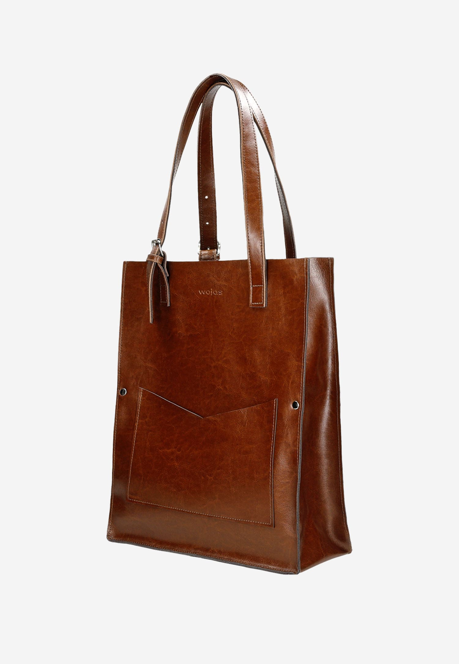 Duża skórzana torebka damska w kolorze czarnym