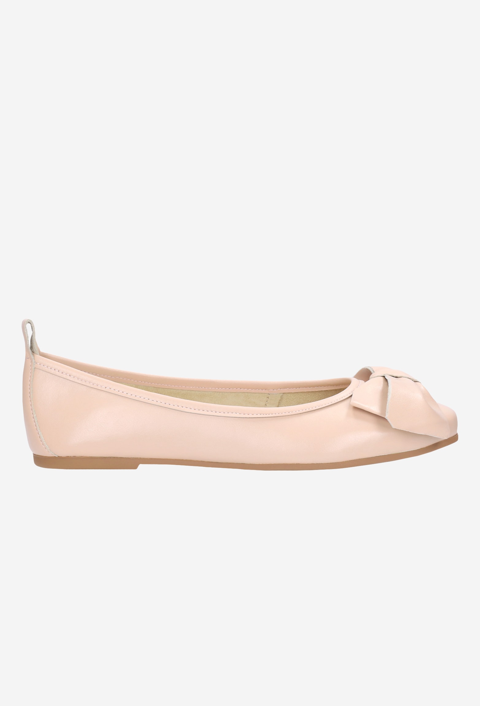 Czarne baleriny damskie ze skóry licowej