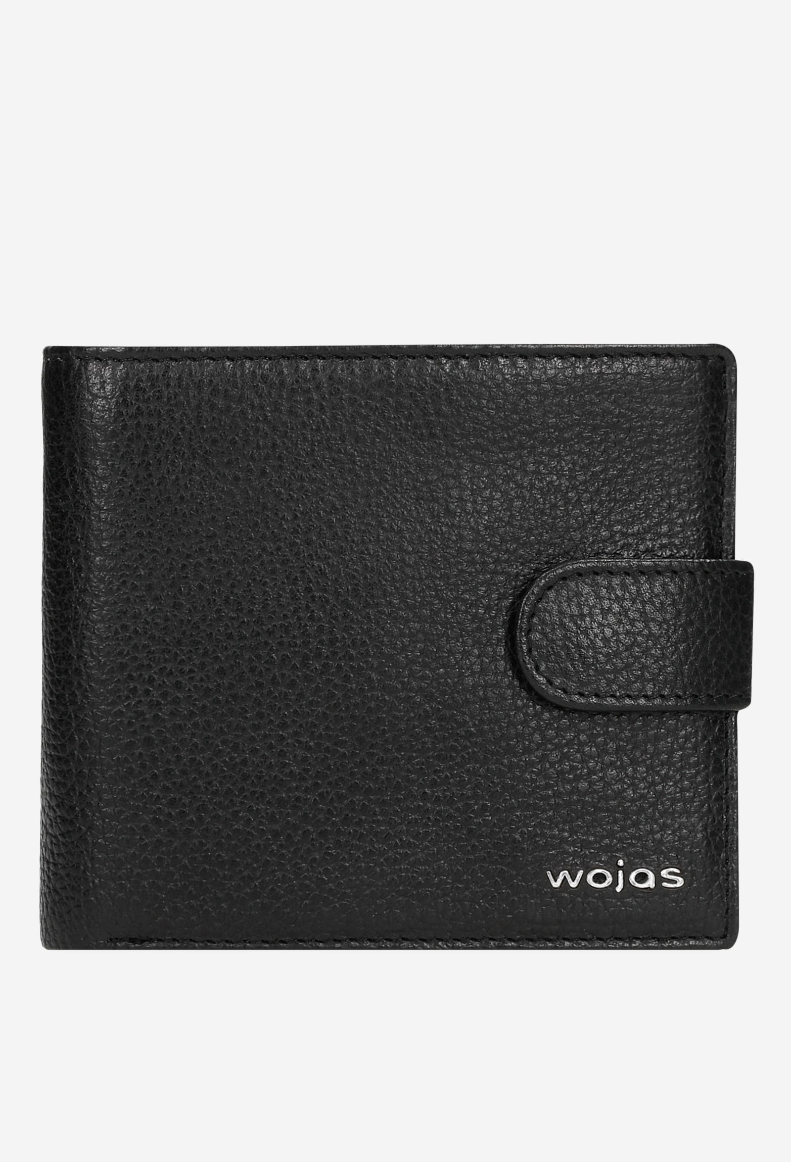 Czarny portfel męski ze skóry licowej