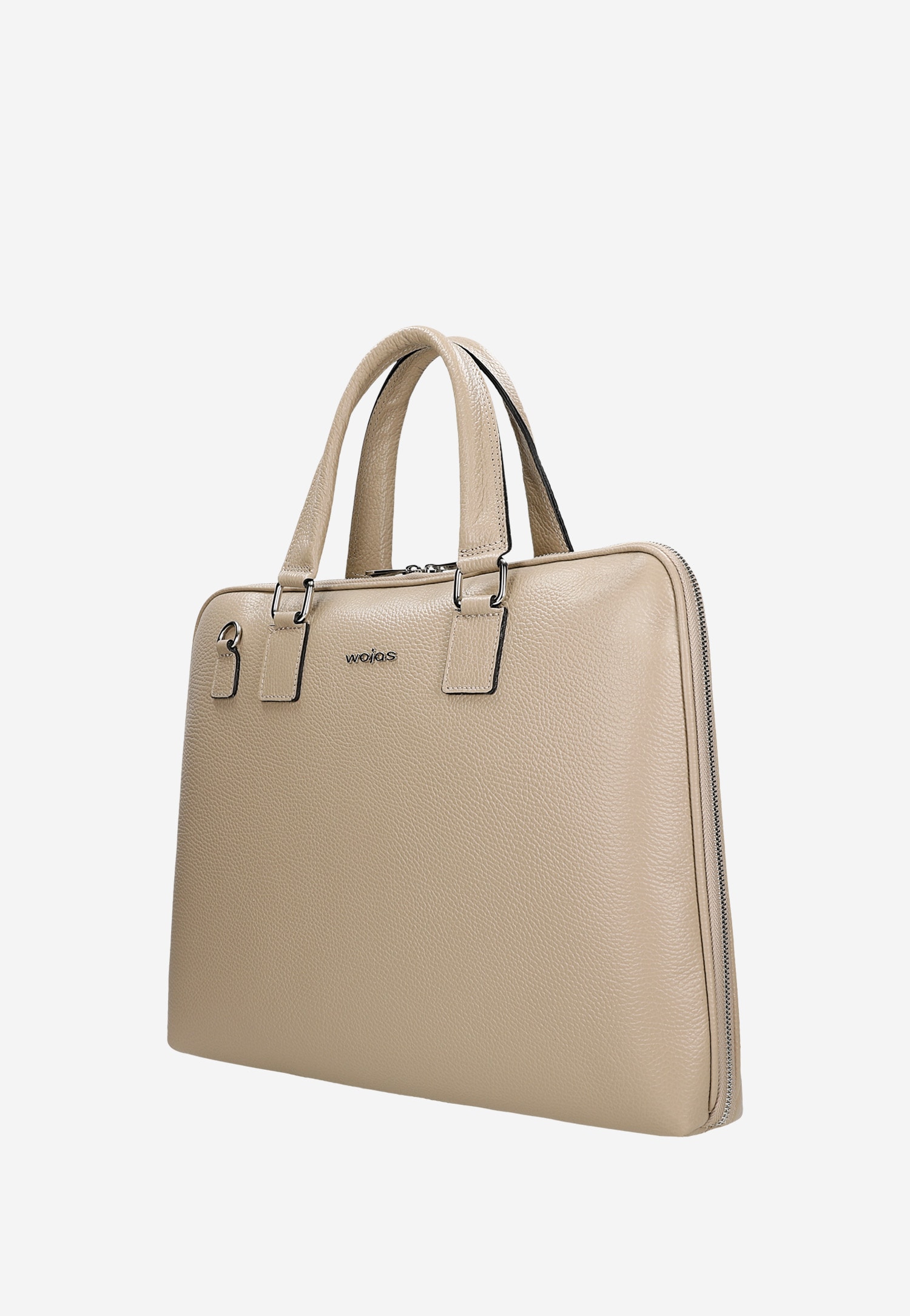 Duża beżowa torebka damska ze skóry licowej