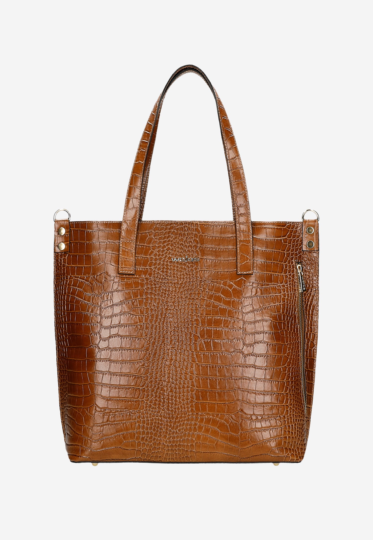 Torebka damska skórzana w kolorze ciemnobrązowym