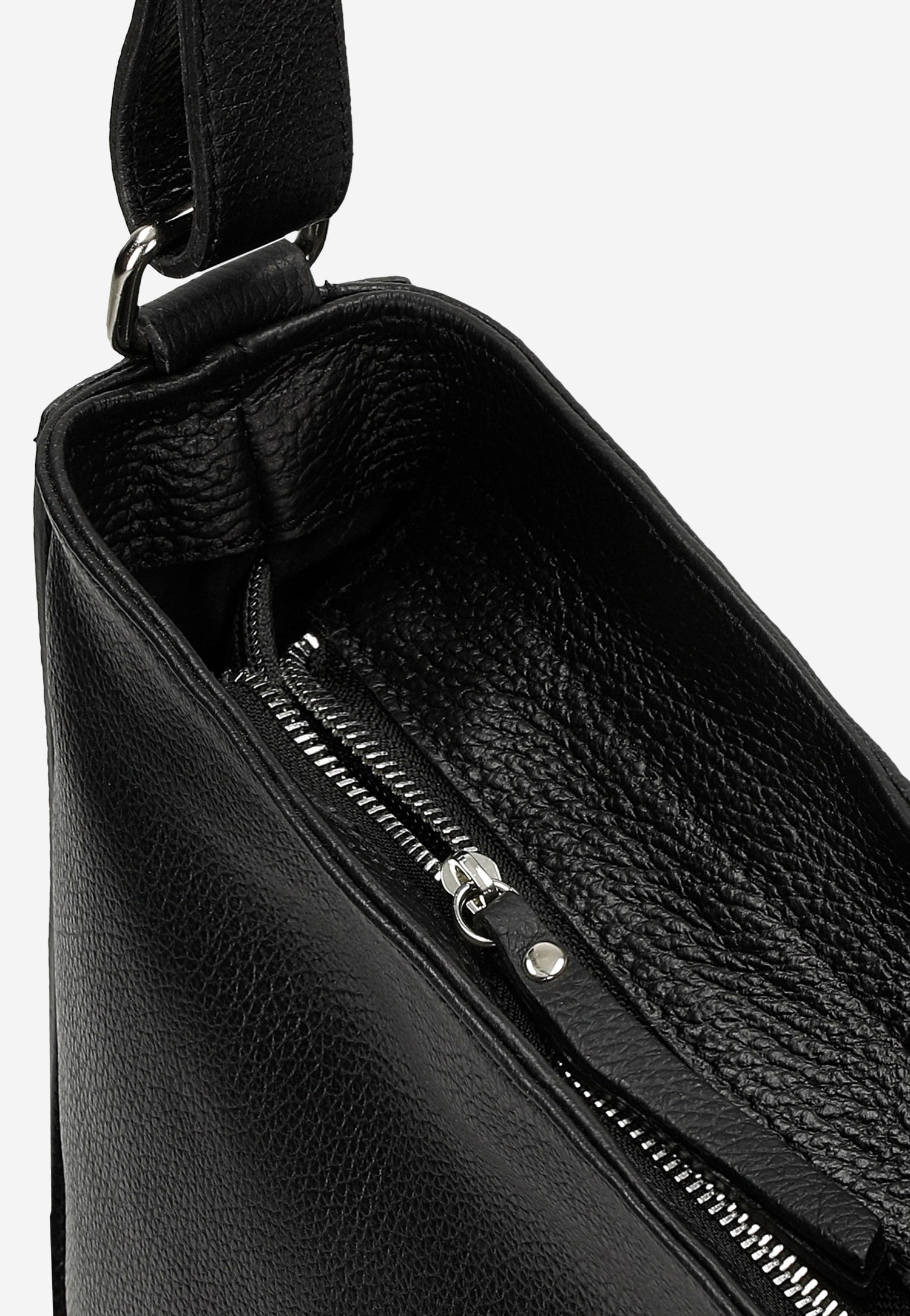 Beżowa skórzana torebka damska crossbody