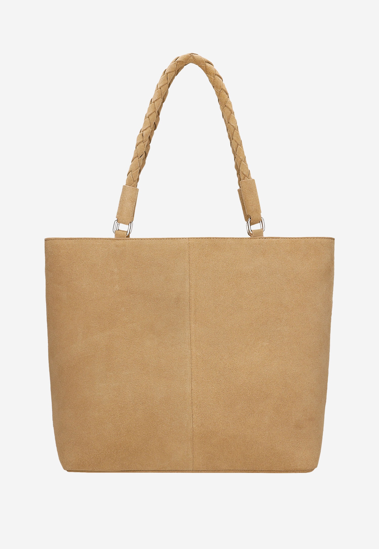 Duża pleciona torebka damska w kolorze beżowym