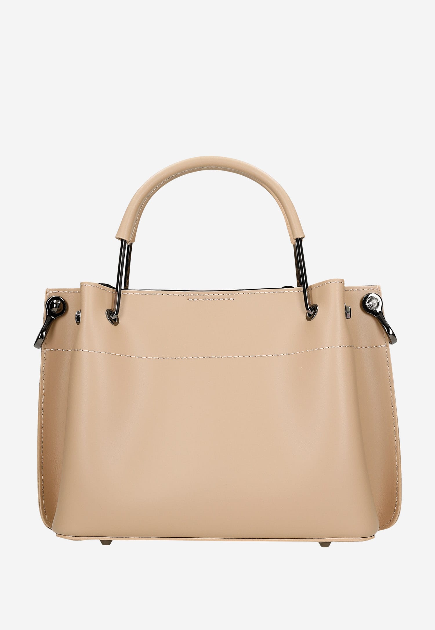 Czarna skórzana torebka damska typu kuferek