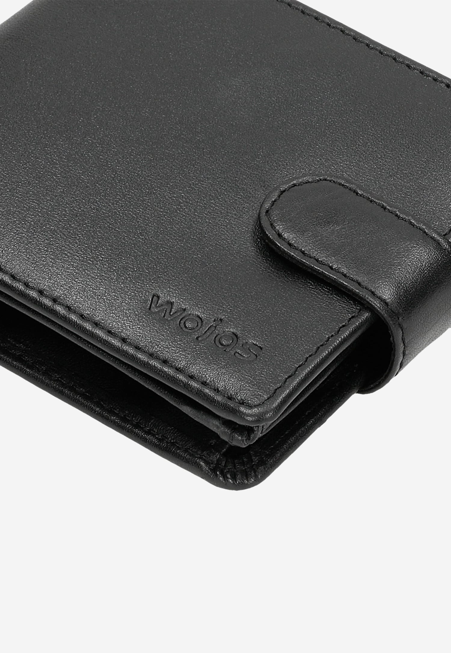 Czarny portfel męski zapinany na zatrzask