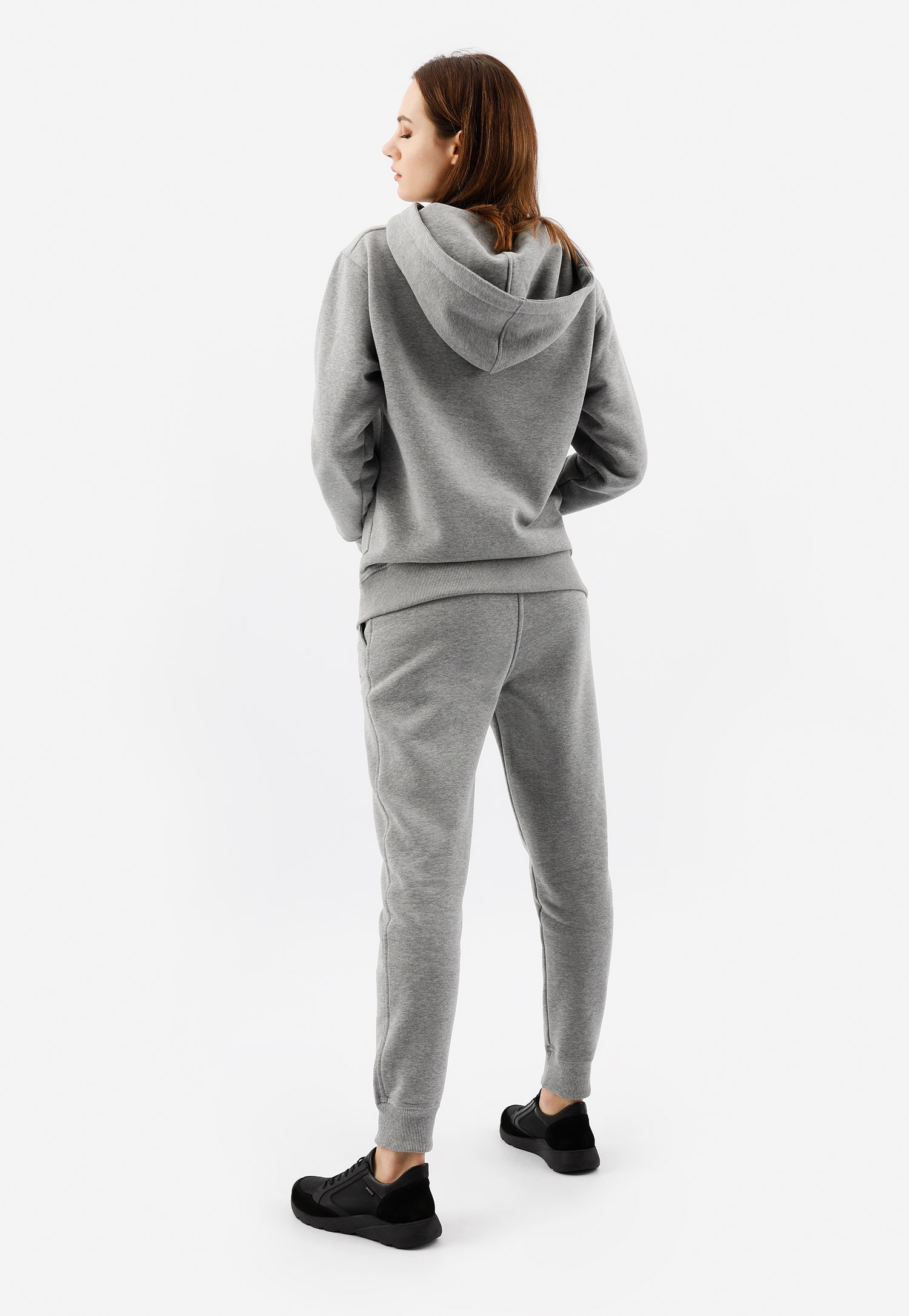 Popielate spodnie dresowe damskie bawełniane