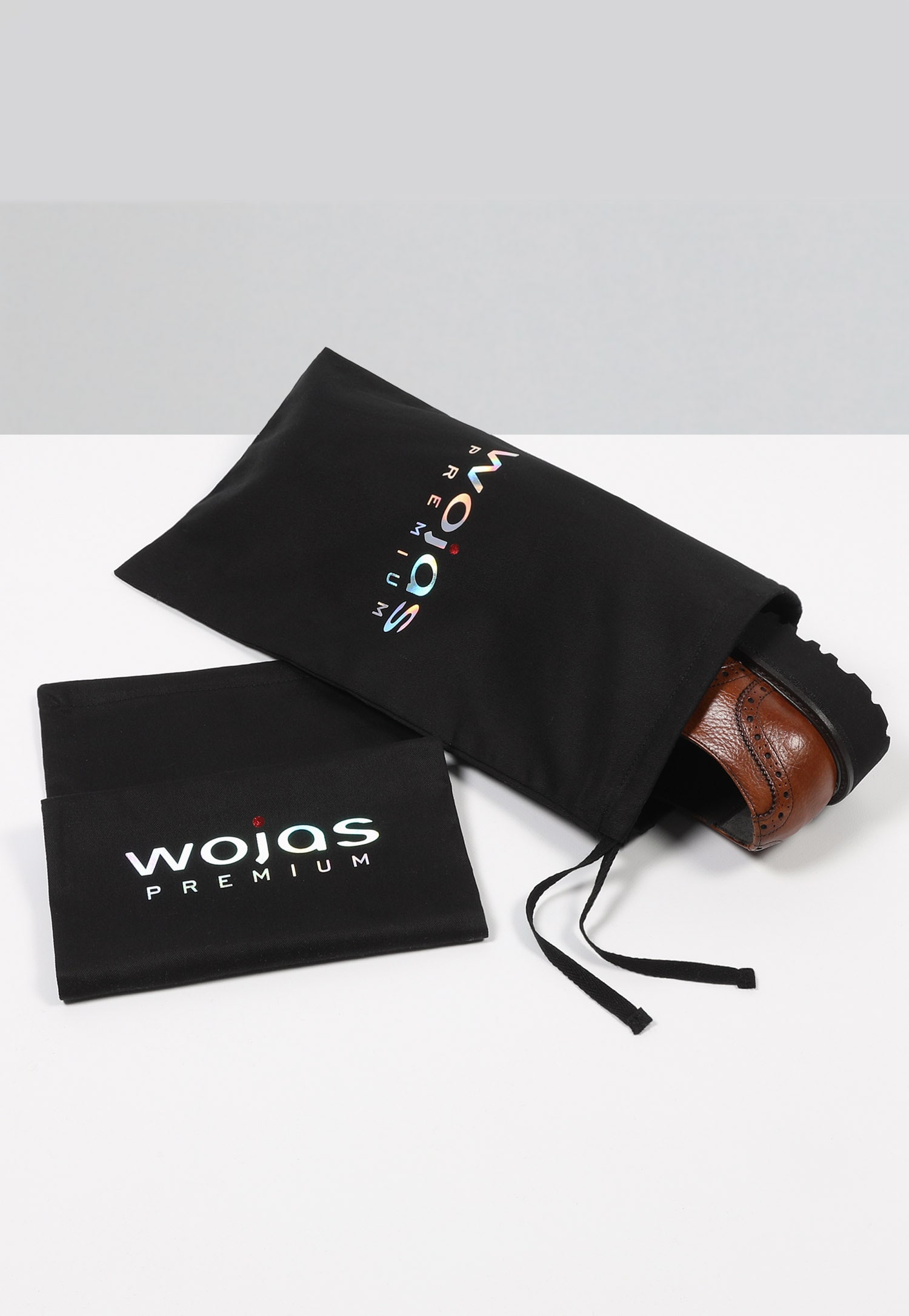 PREMIUM czarne sznurowane półbuty męskie ze skóry licowej