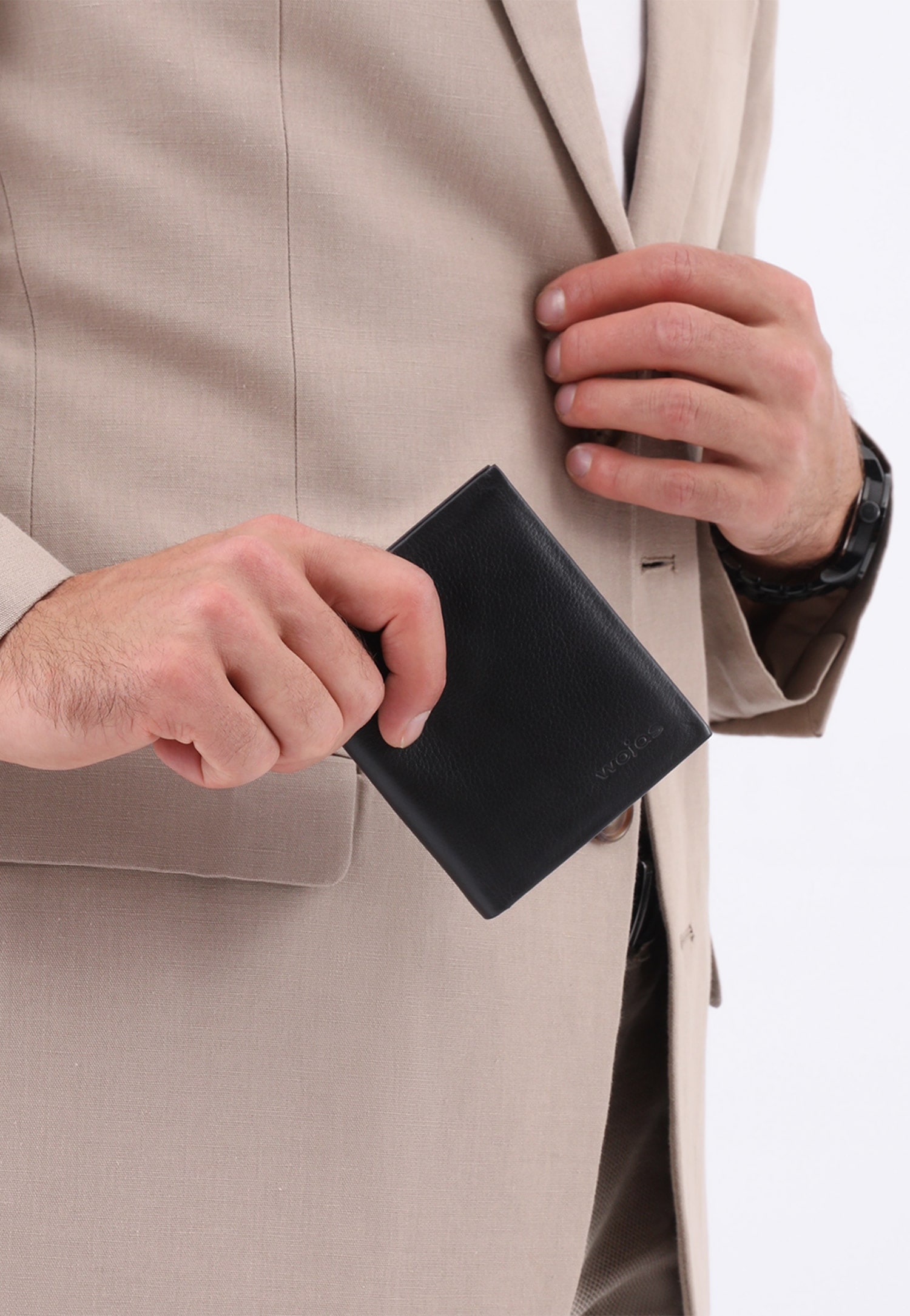 Ciemnobrązowy portfel męski ze skóry licowej