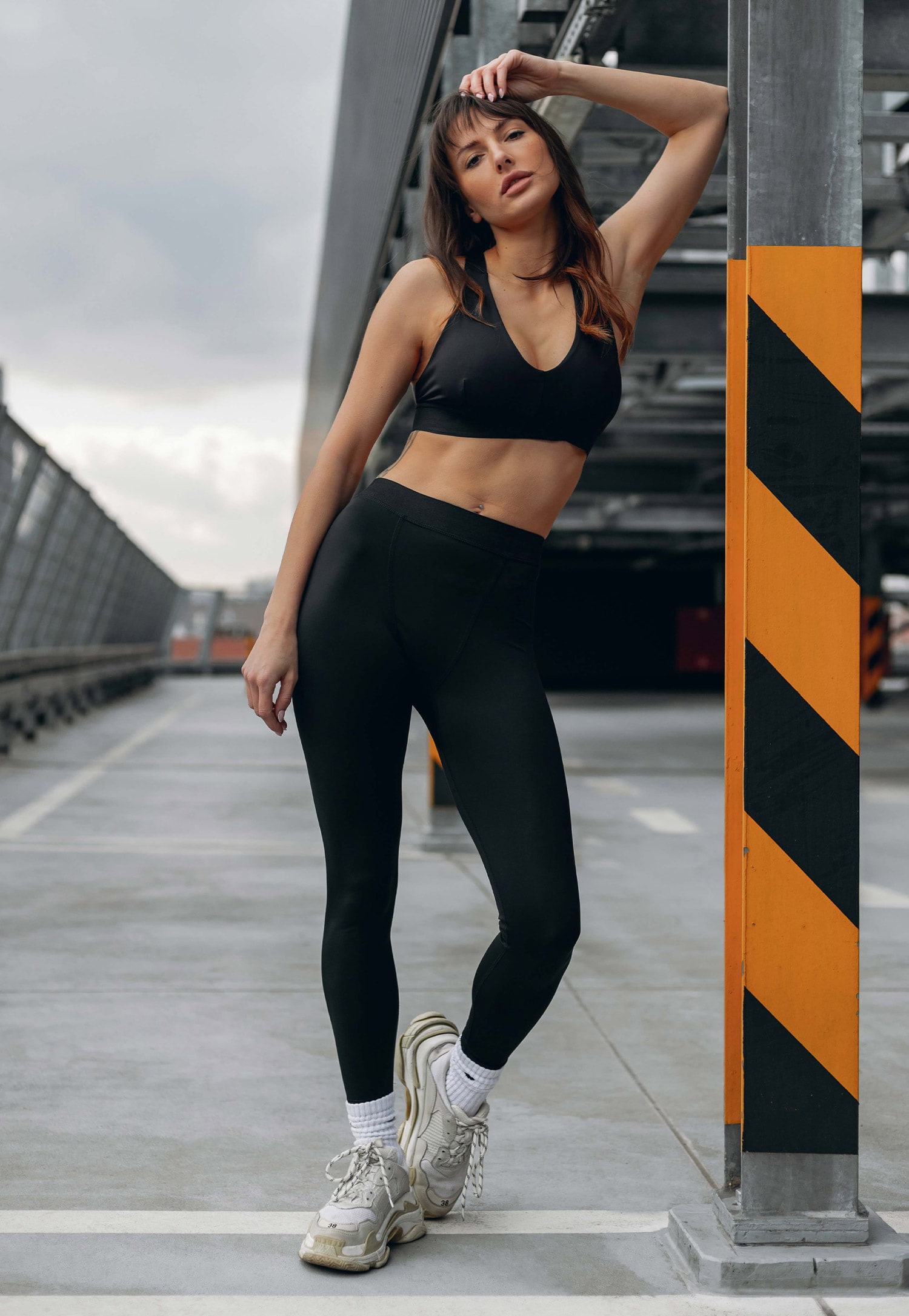 CHIARA różowe pastelowe legginsy sportowe