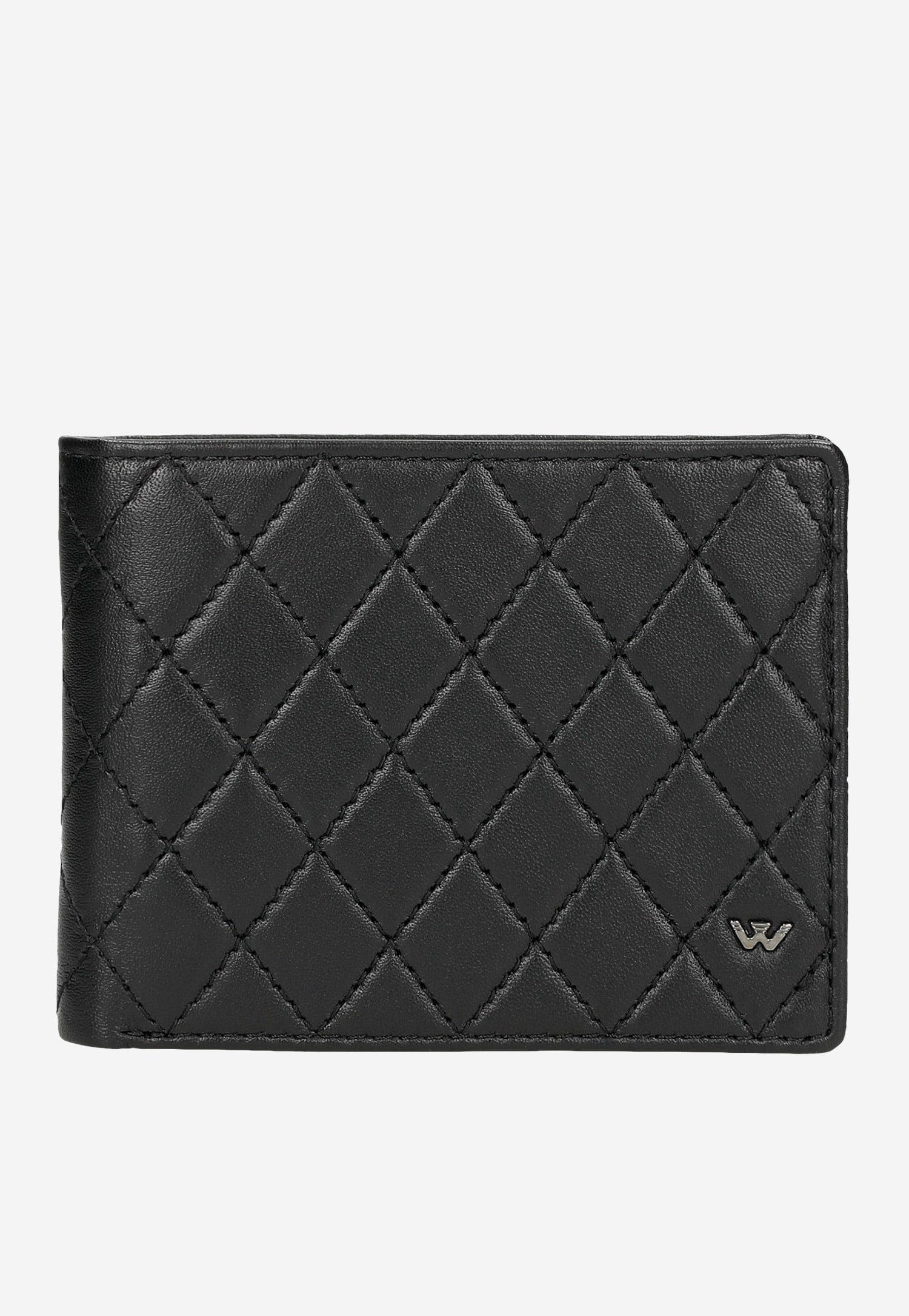 Czarny pikowany portfel męski PREMIUM