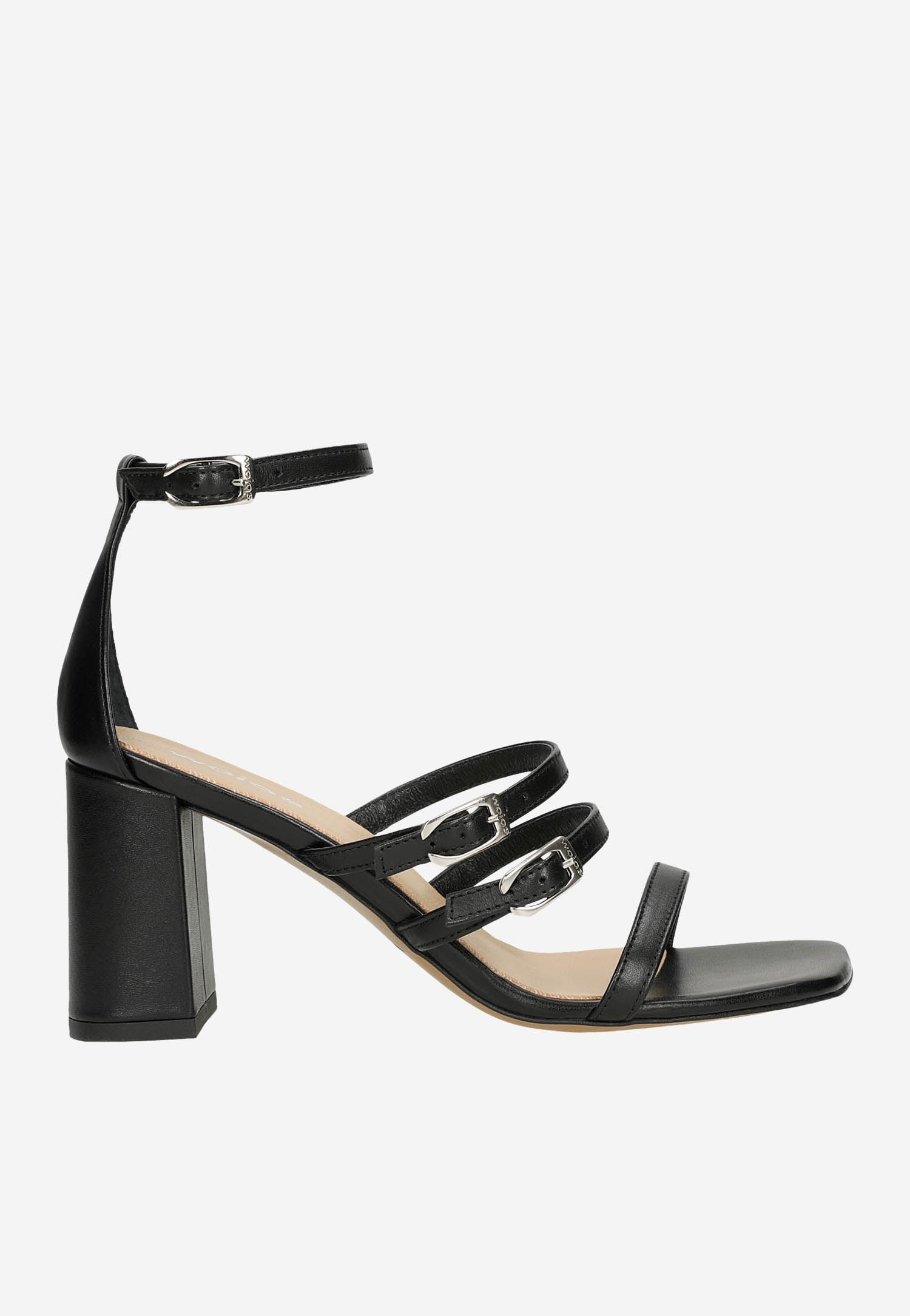 Uniwersalne czarne sandały damskie na obcasie