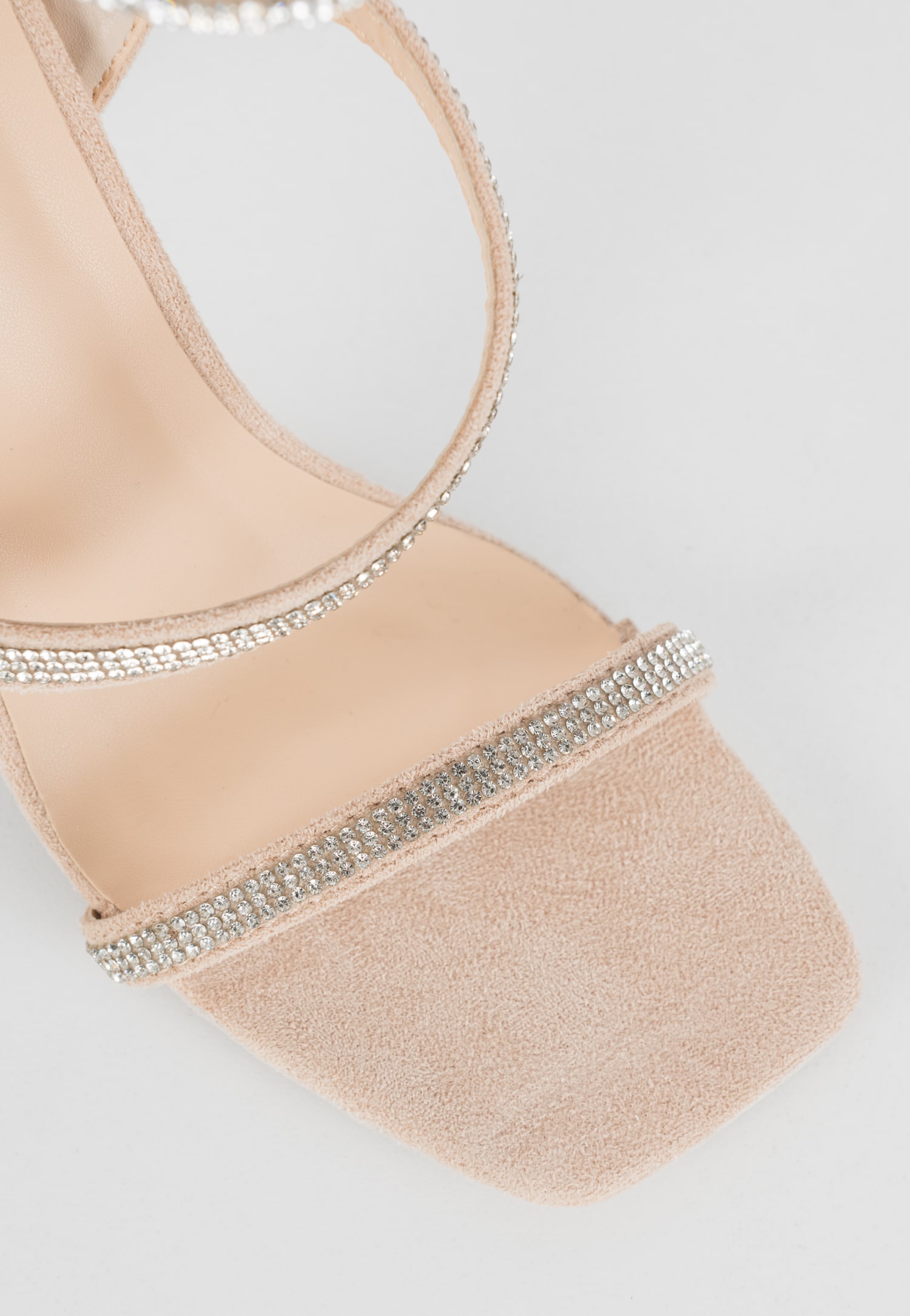 WJS czarne sandały damskie z kryształkami i odkrytą piętą