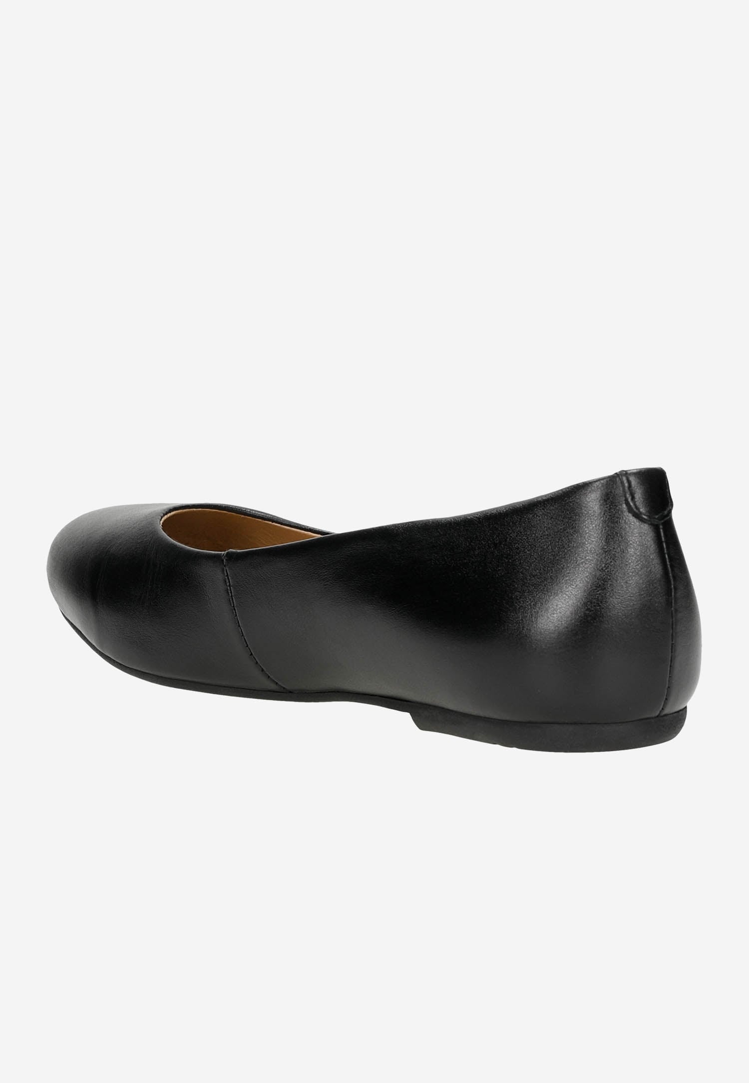 Czarne klasyczne baleriny damskie ze skóry licowej