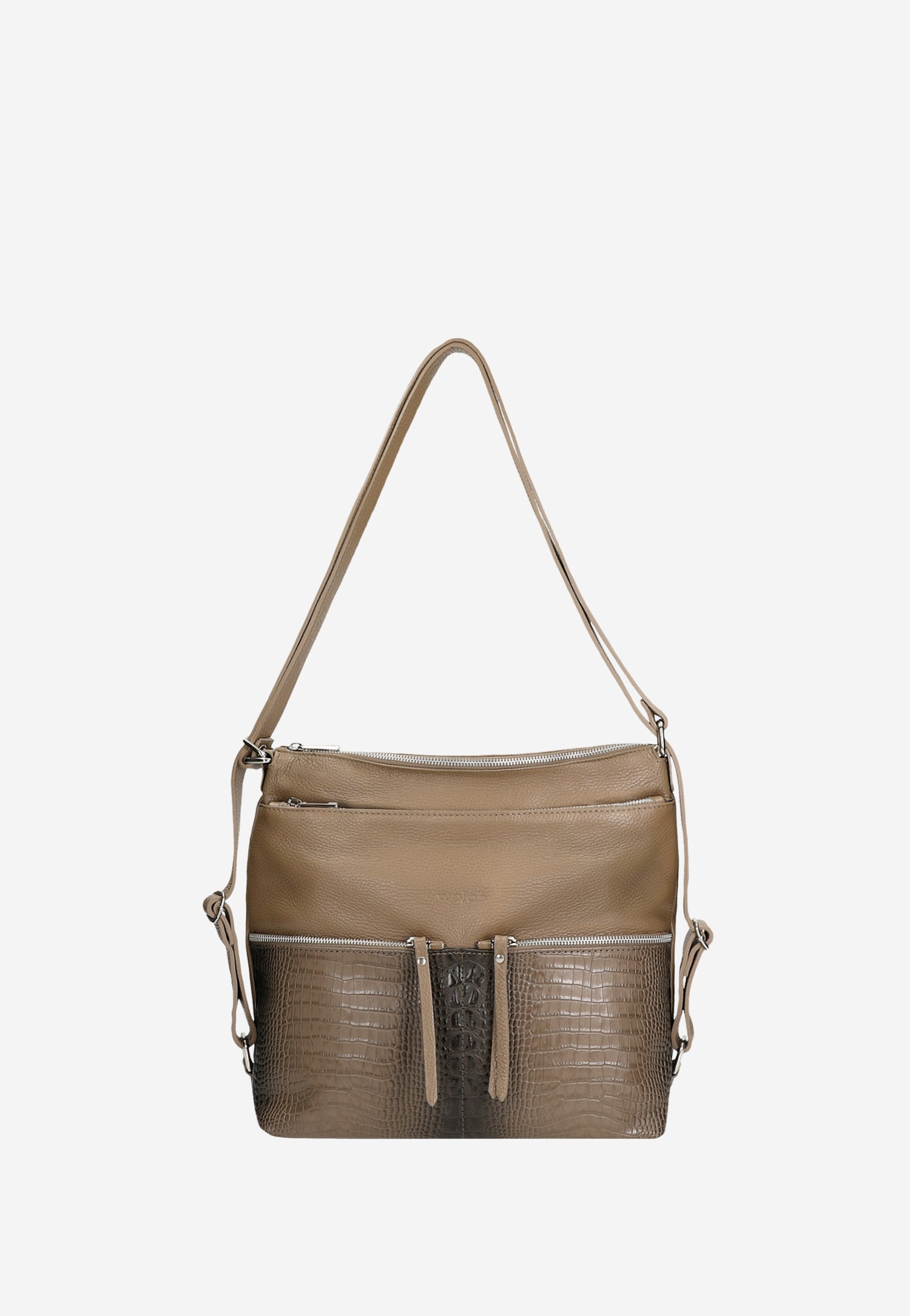 Czarna skórzana torebka plecak 2w1