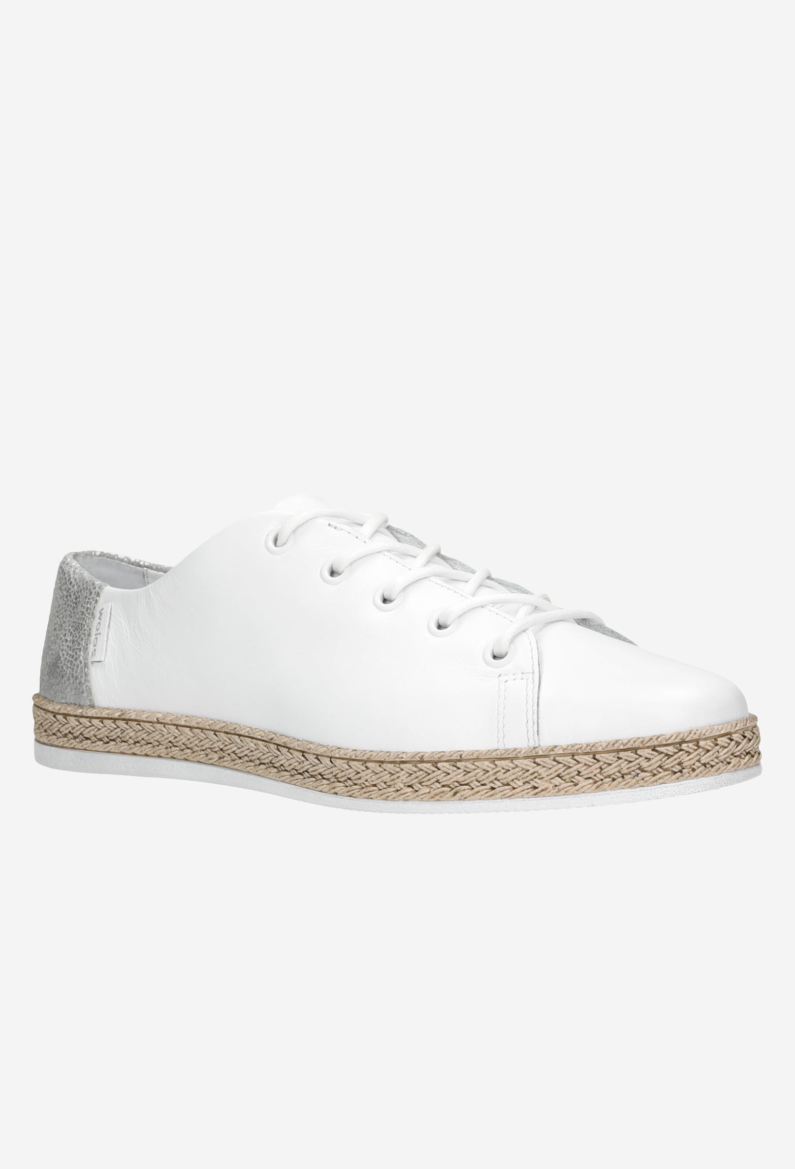 Lekkie białe półbuty damskie z ozdobną podeszwą