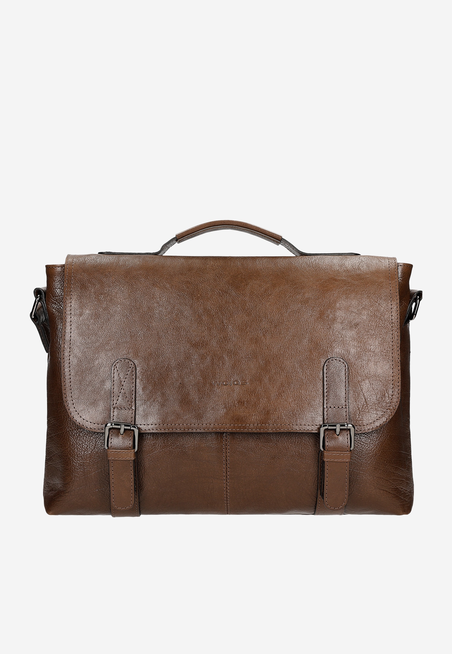 Duża brązowa torba męska ze skóry licowej