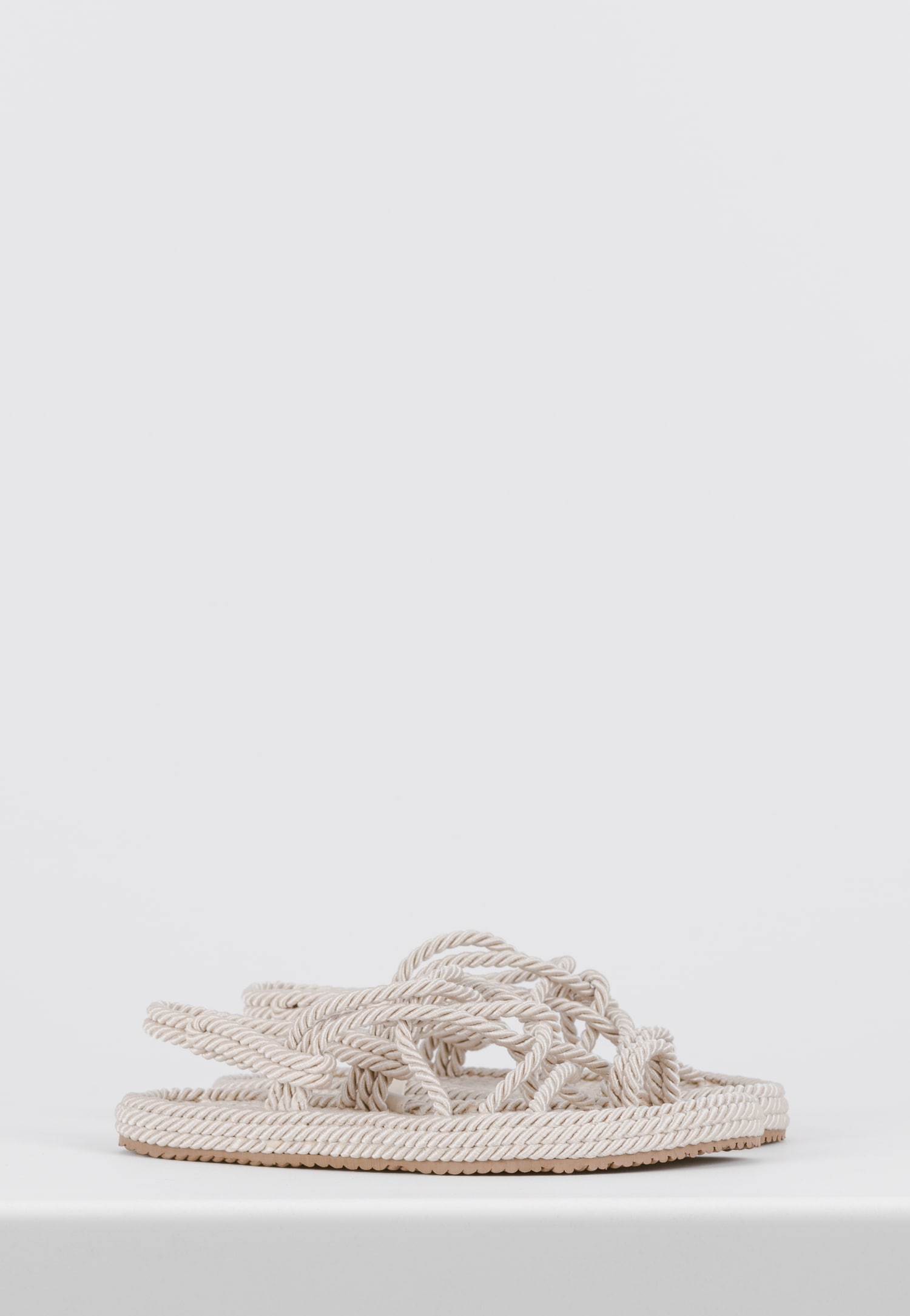 WJS beżowe sandały damskie ze sznurków