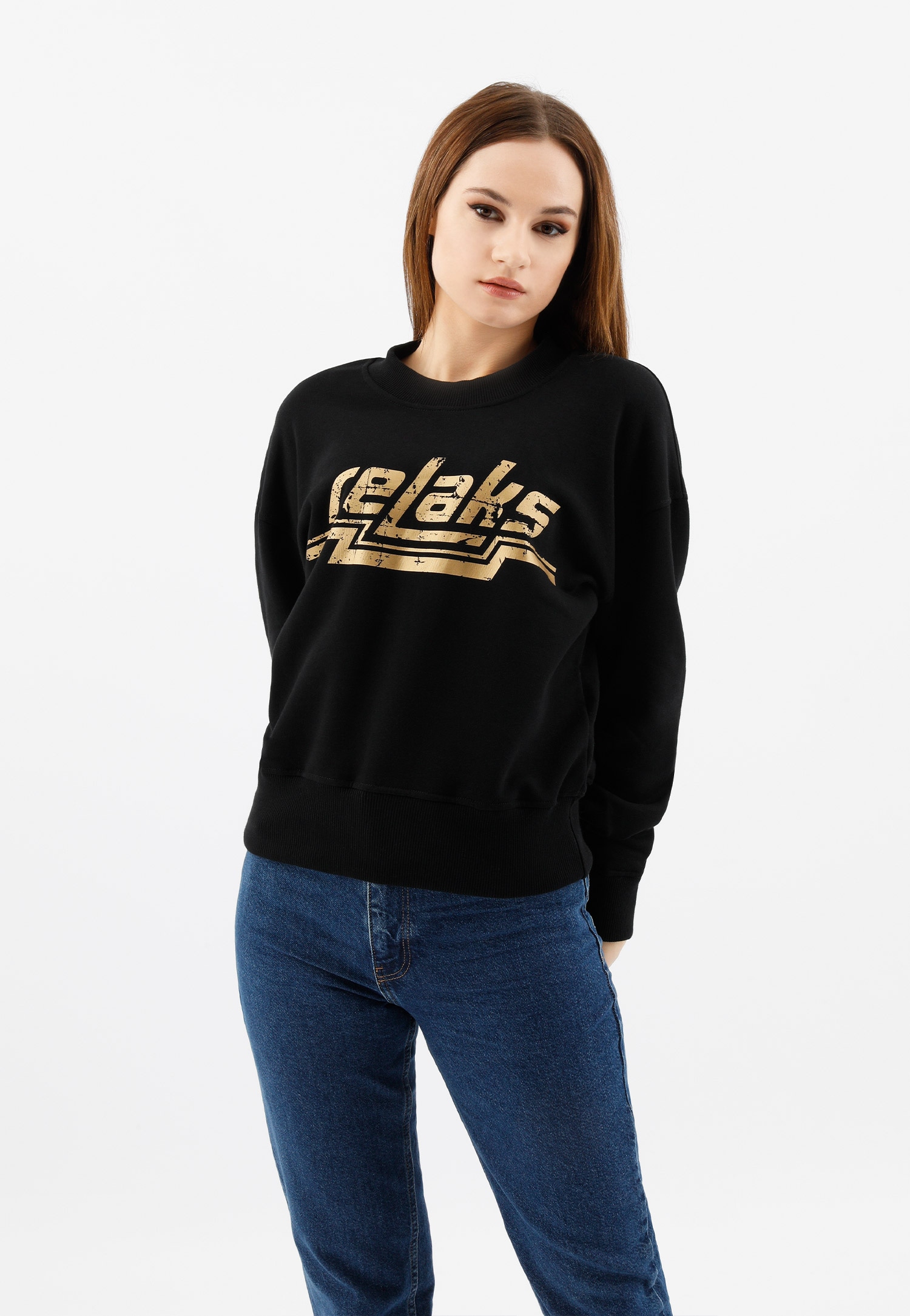 Beżowa bluza damska RELAKS z marszczeniami na rękawach