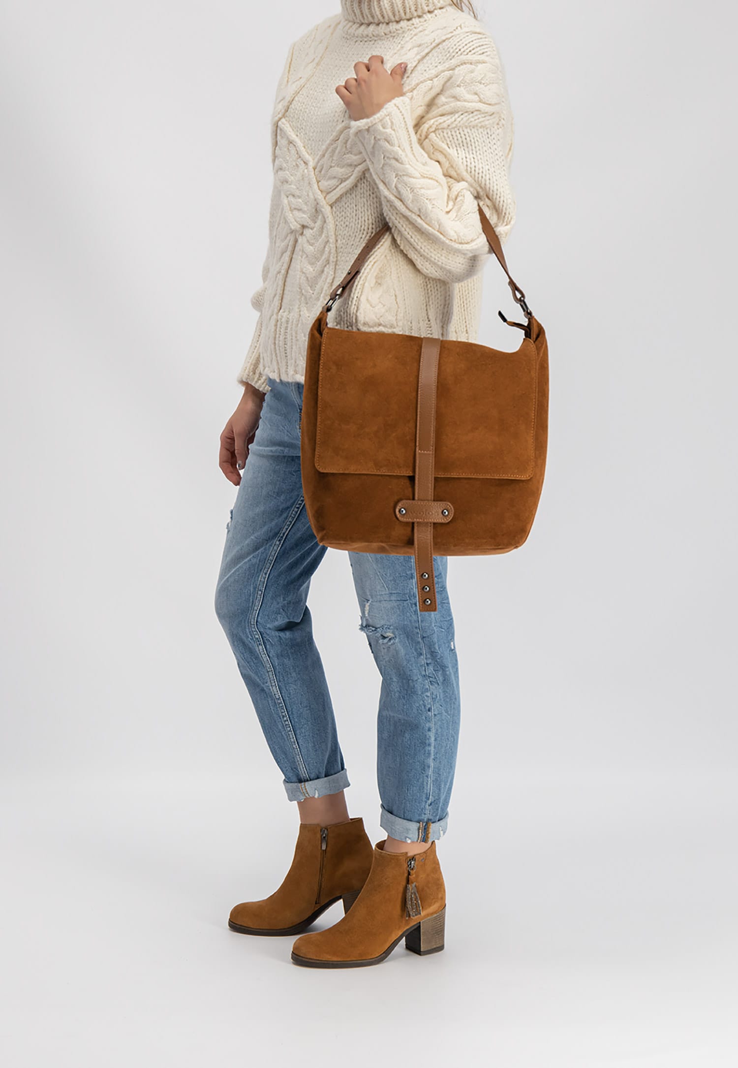 Duża beżowa torebka damska