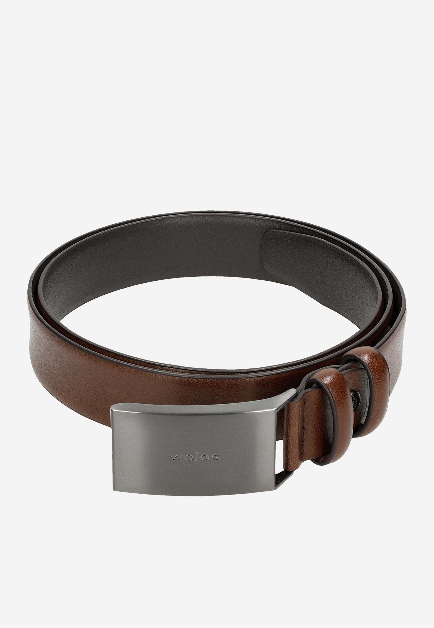 Brązowy elegancki skórzany pasek z pełną klamrą