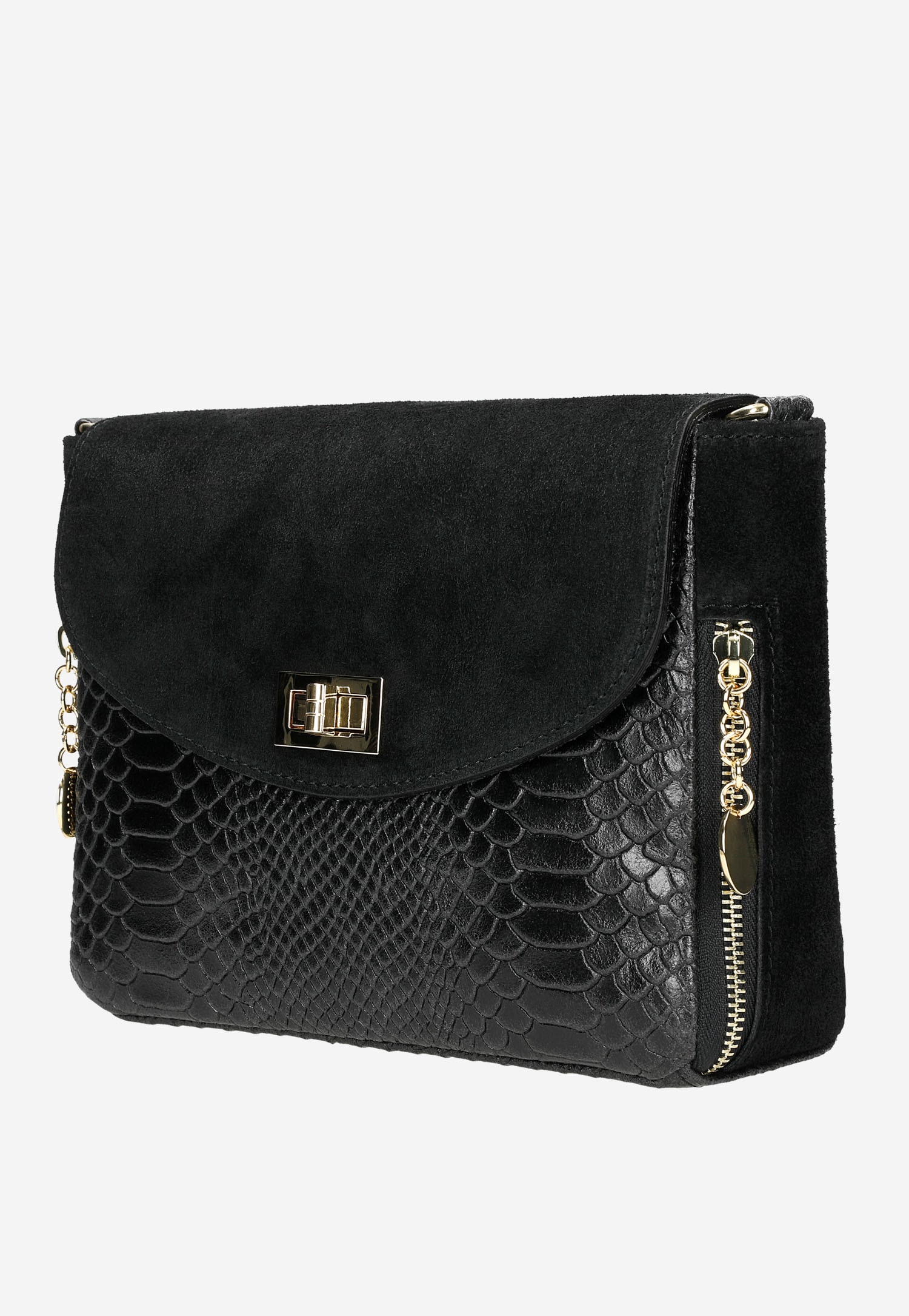 Ciemnobrązowa torebka damska z ciekawą fakturą