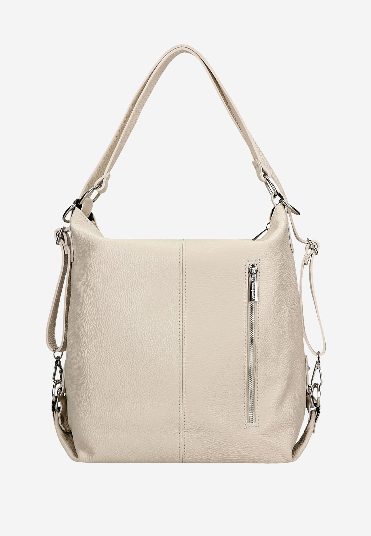 Beżowa skórzana torebka plecak 2w1