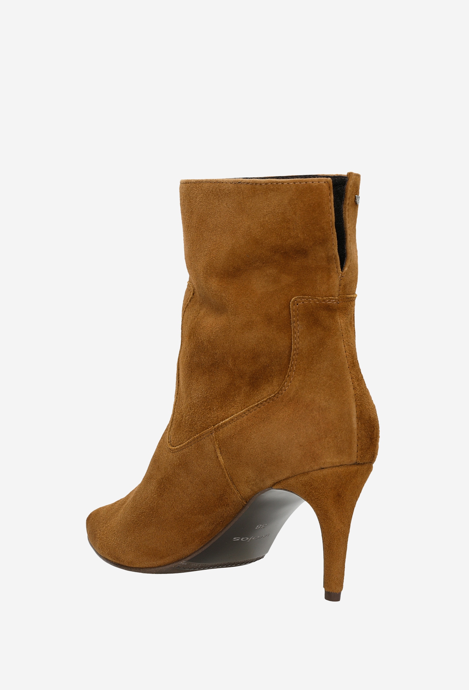 Eleganckie jasnobrązowe botki na szpilce