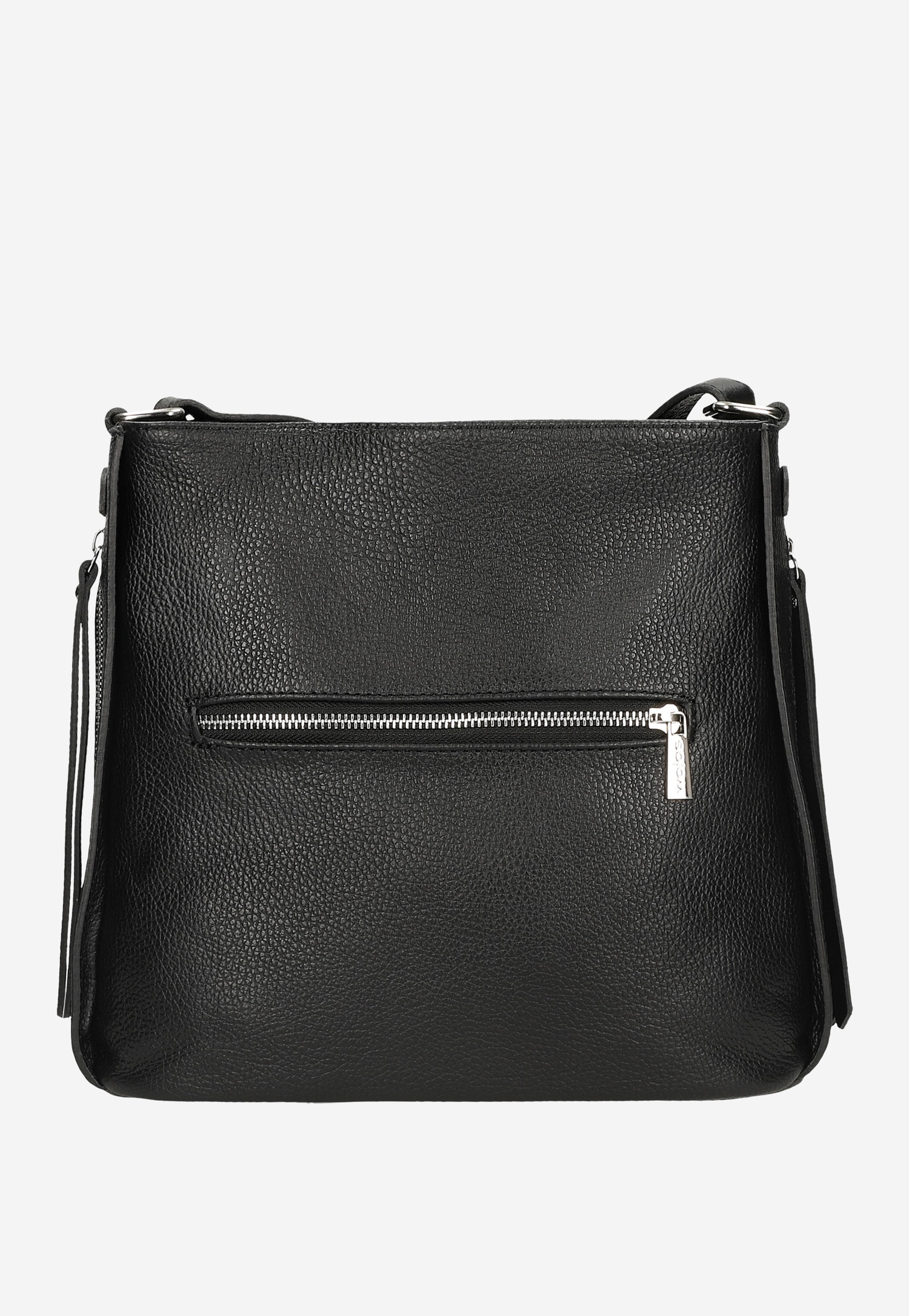 Beżowa skórzana torebka damska crossbody