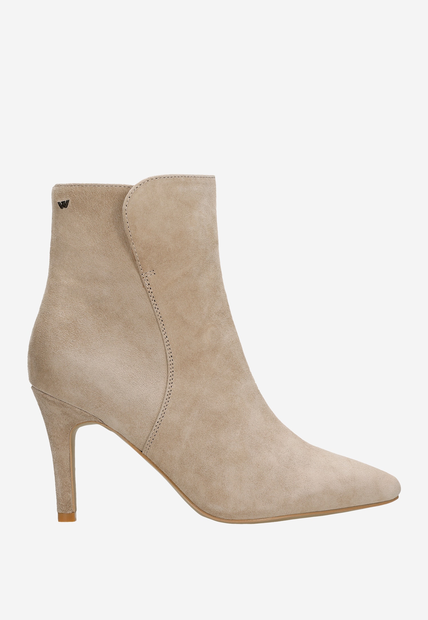 Beżowe eleganckie botki na obcasie