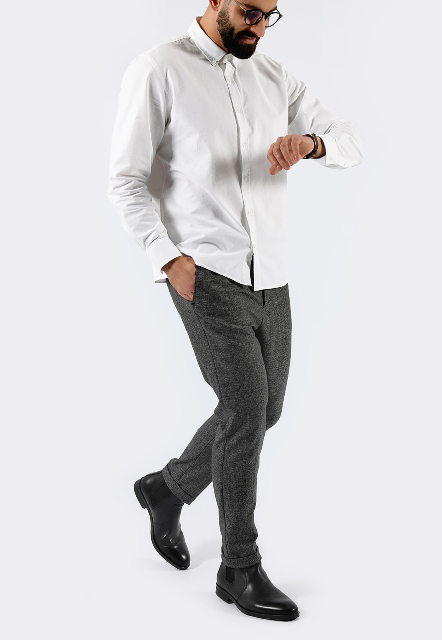 Czarne sztyblety męskie ze skóry licowej