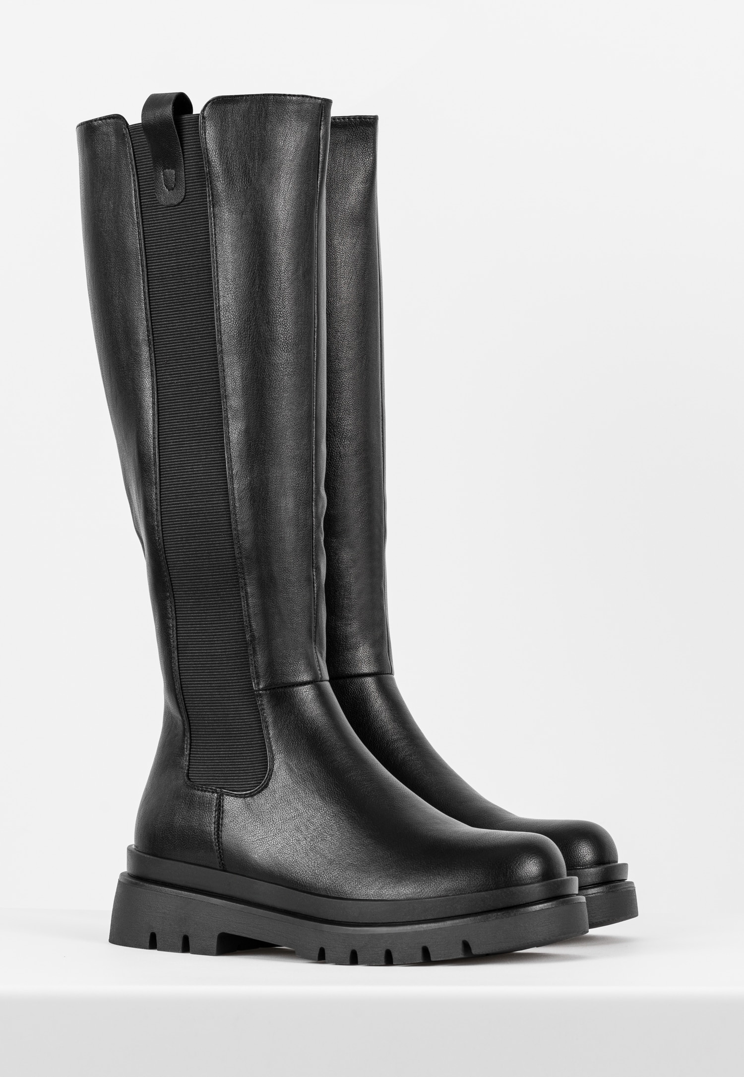 WJS czarne kozaki damskie typu sztyblety