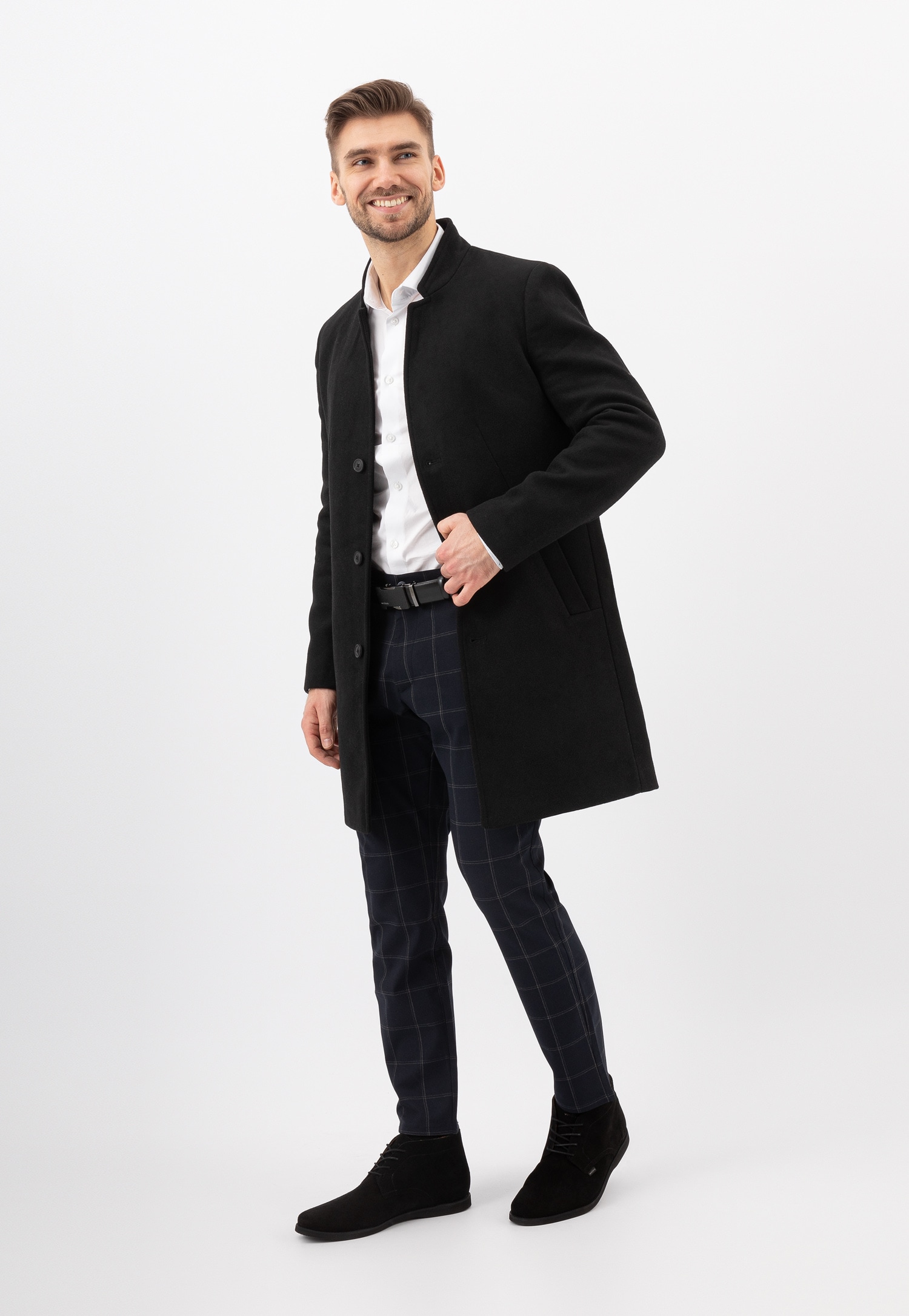 Stylowe czarne trzewiki męskie