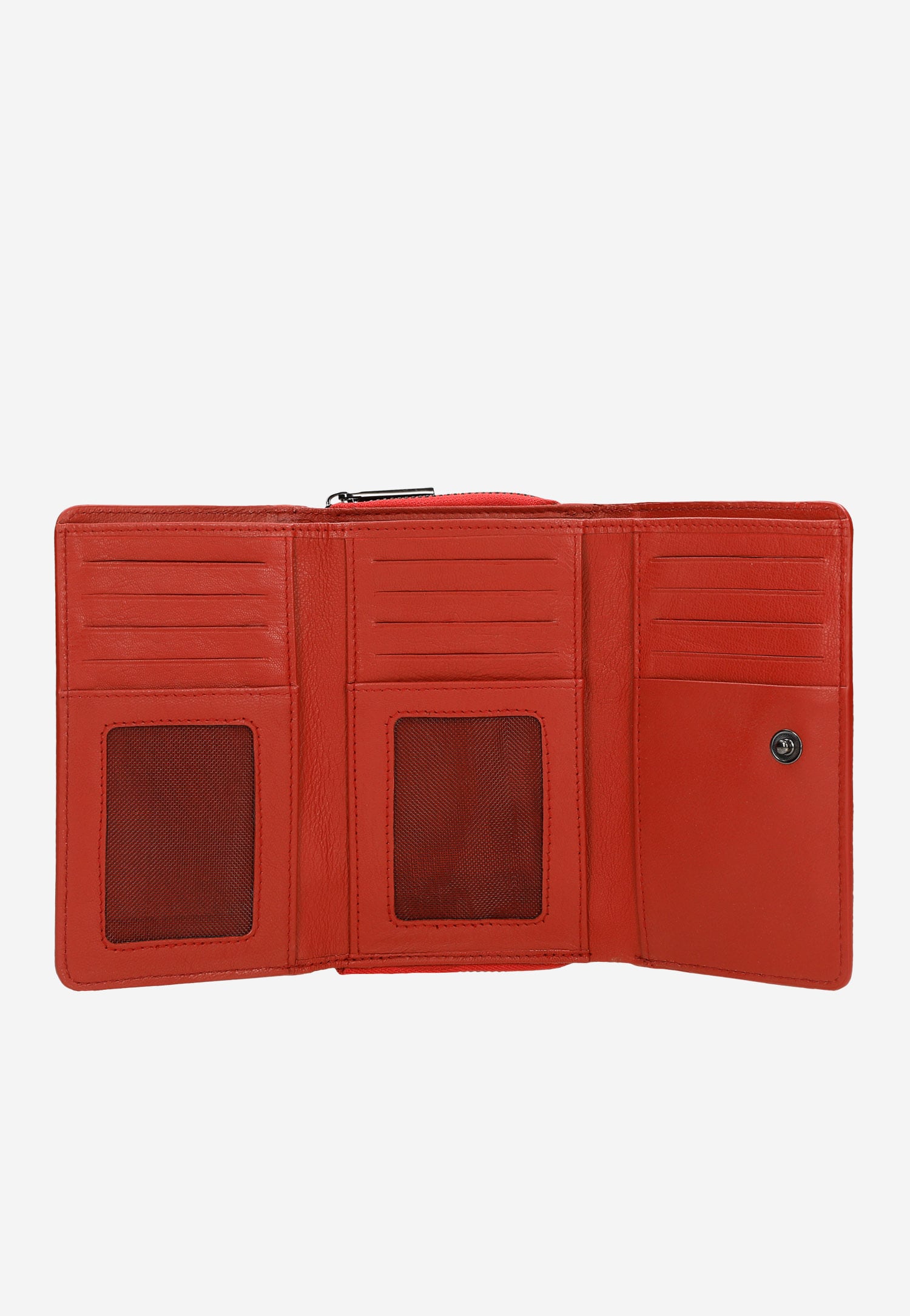 Czerwony portfel damski ze skóry licowej