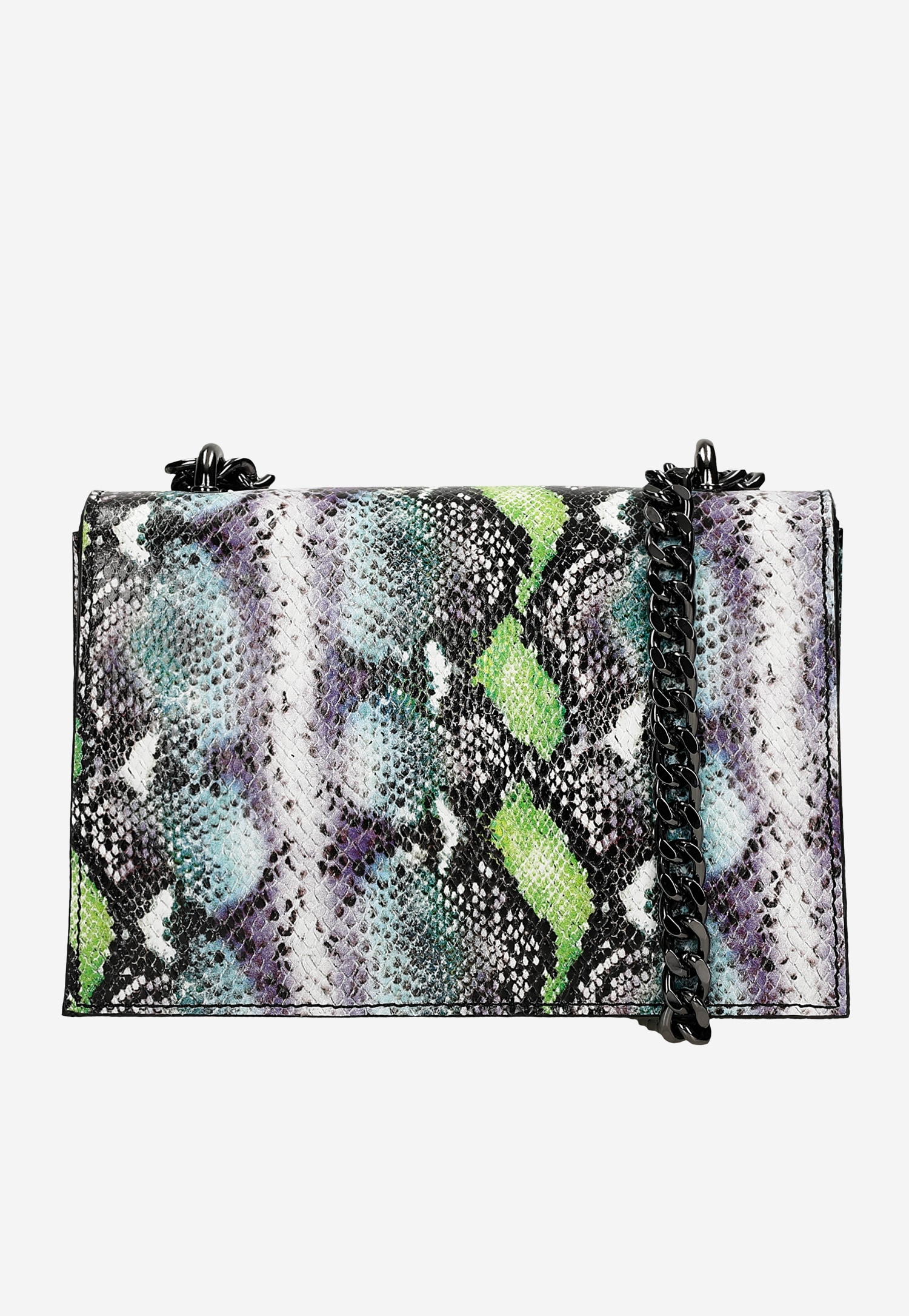 Wizytowa torebka damska z kolorowym zwierzęcym motywem