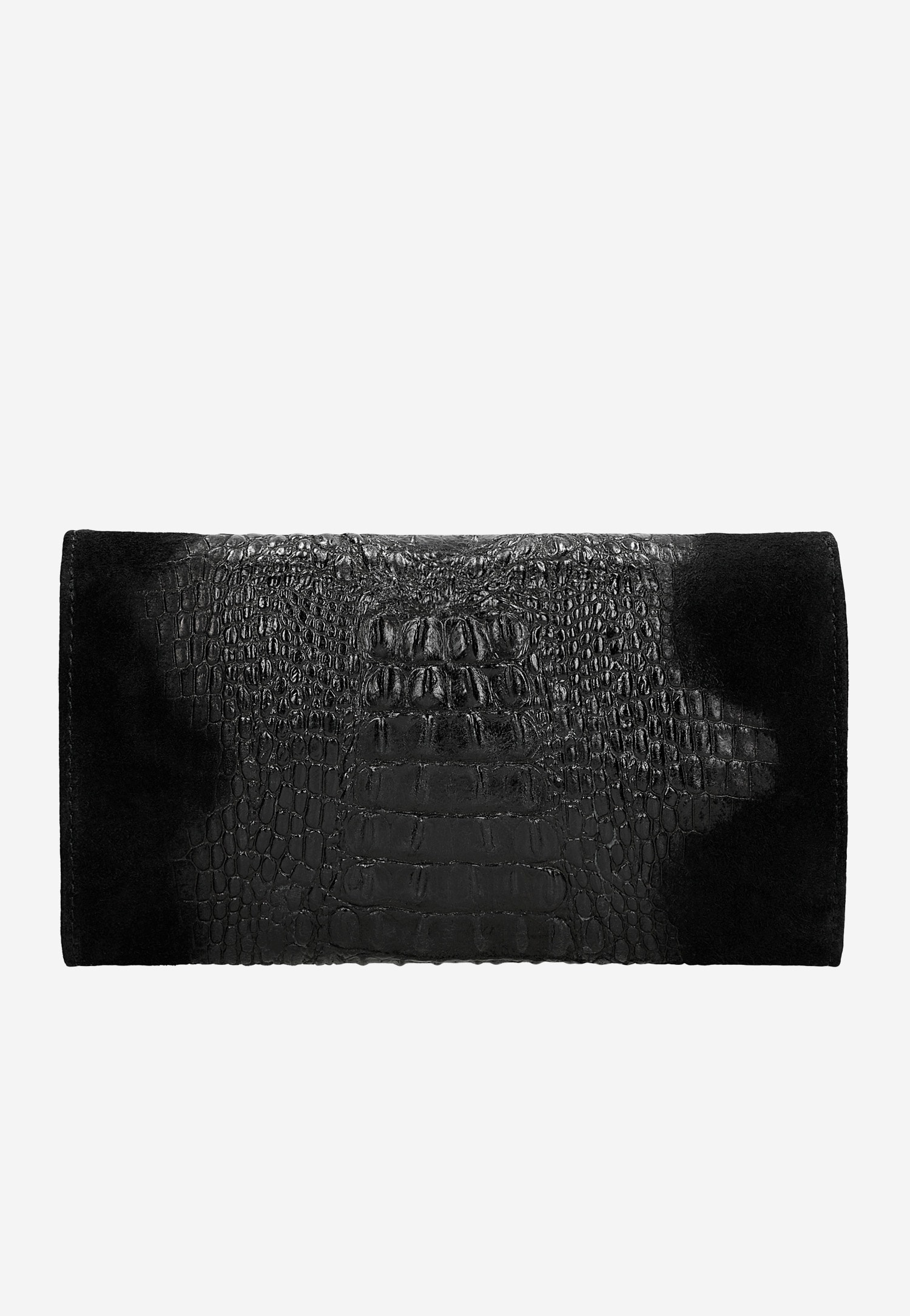 Czarna wizytowa torebka damska z imitacji skóry krokodyla