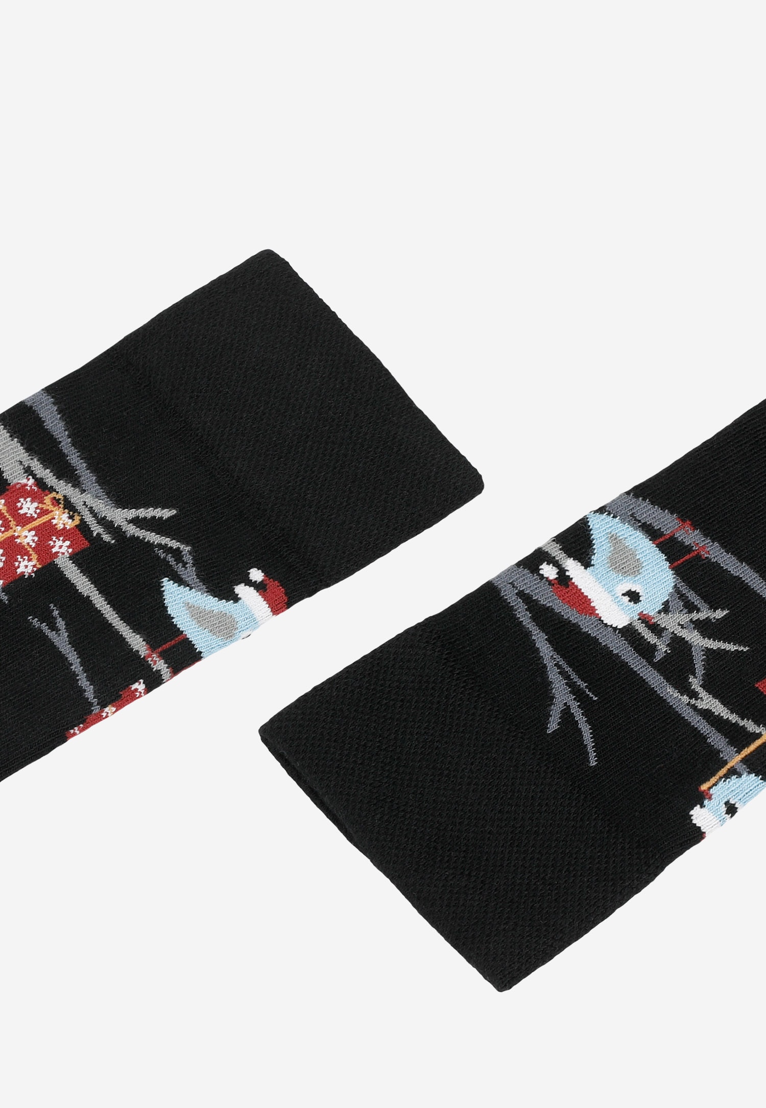 Czarne wysokie skarpety ze świątecznym printem