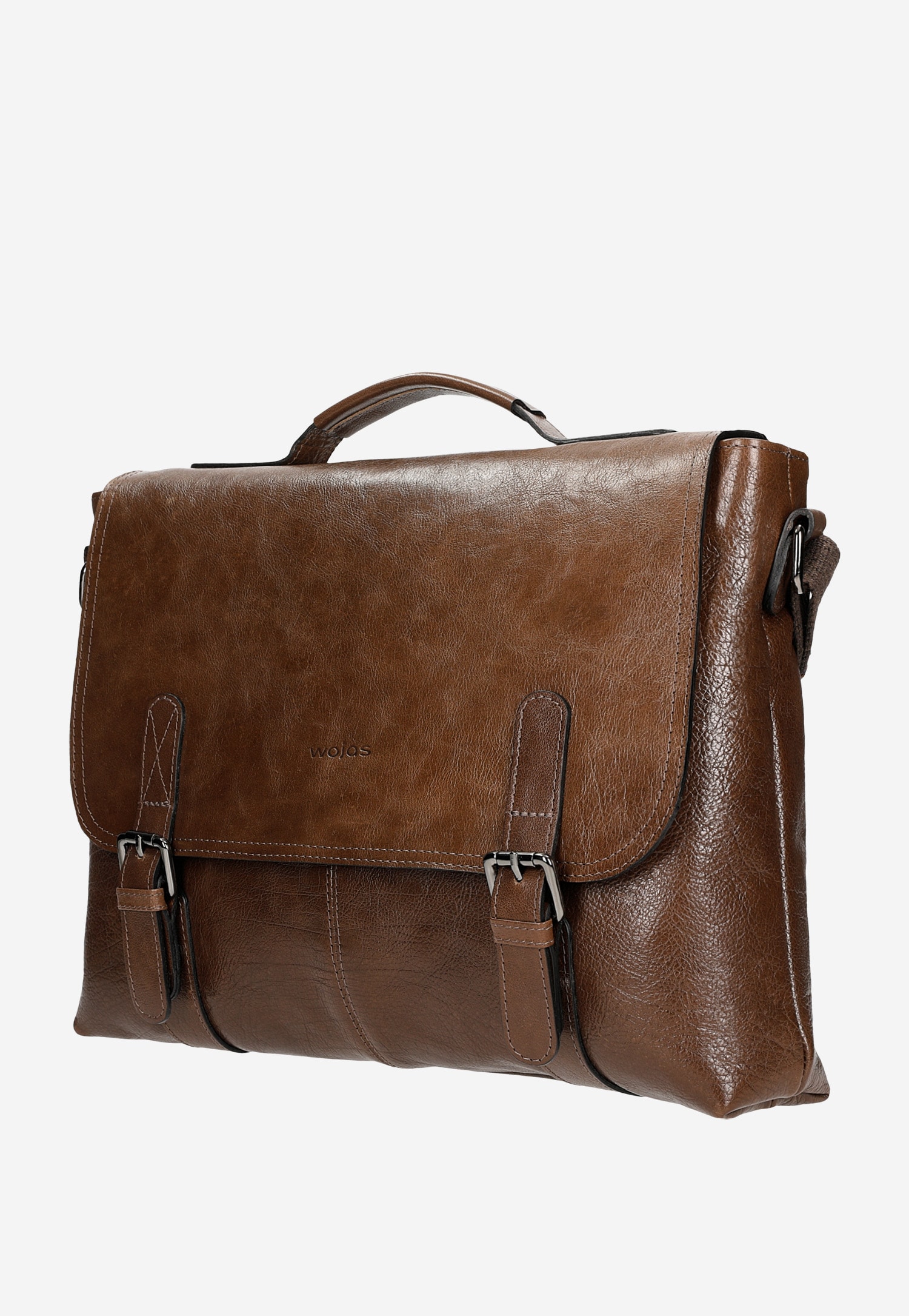 Duża brązowa torba męska ze skóry licowej