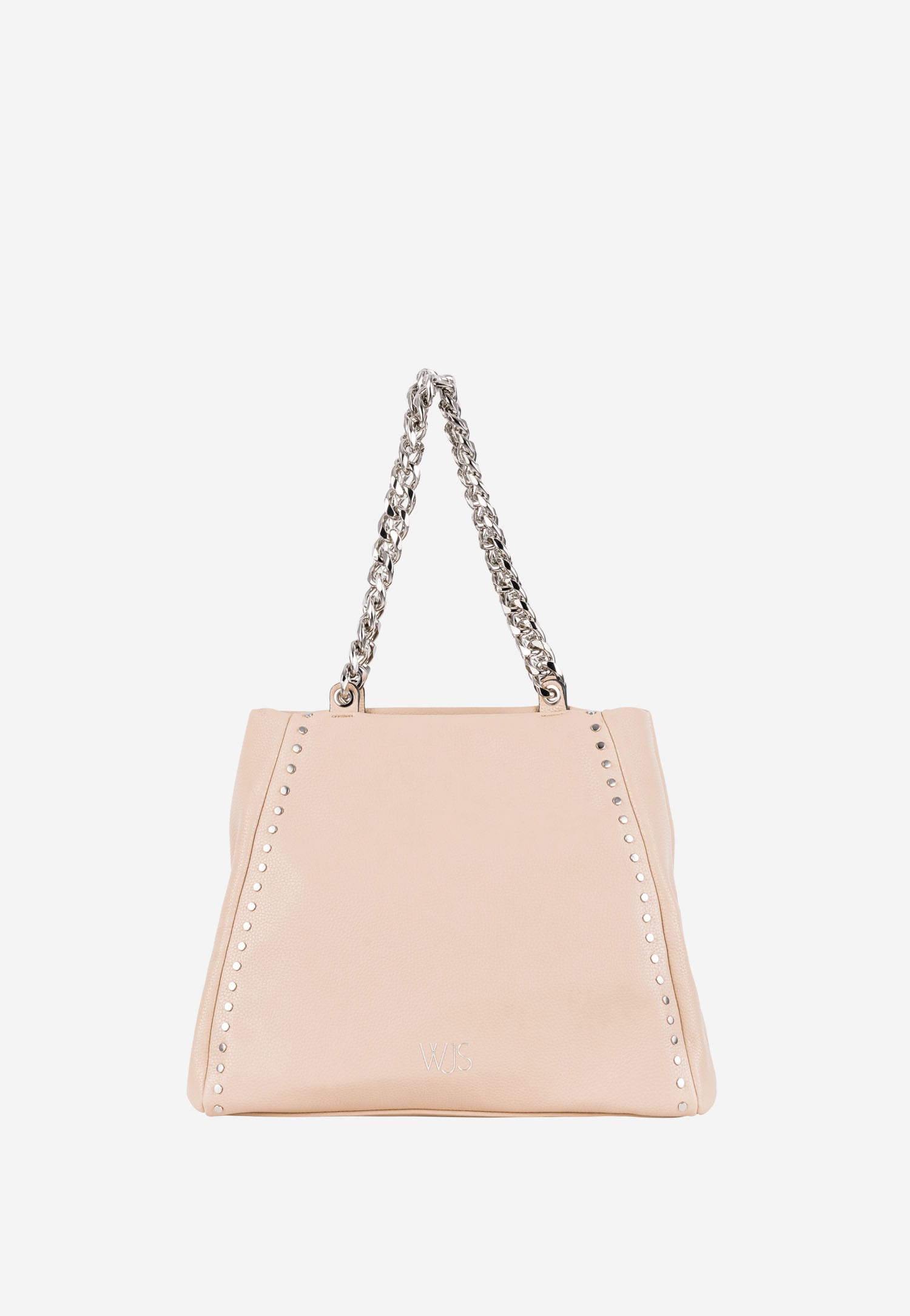WJS beżowa torebka damska z rączkami w formie łańcuszków