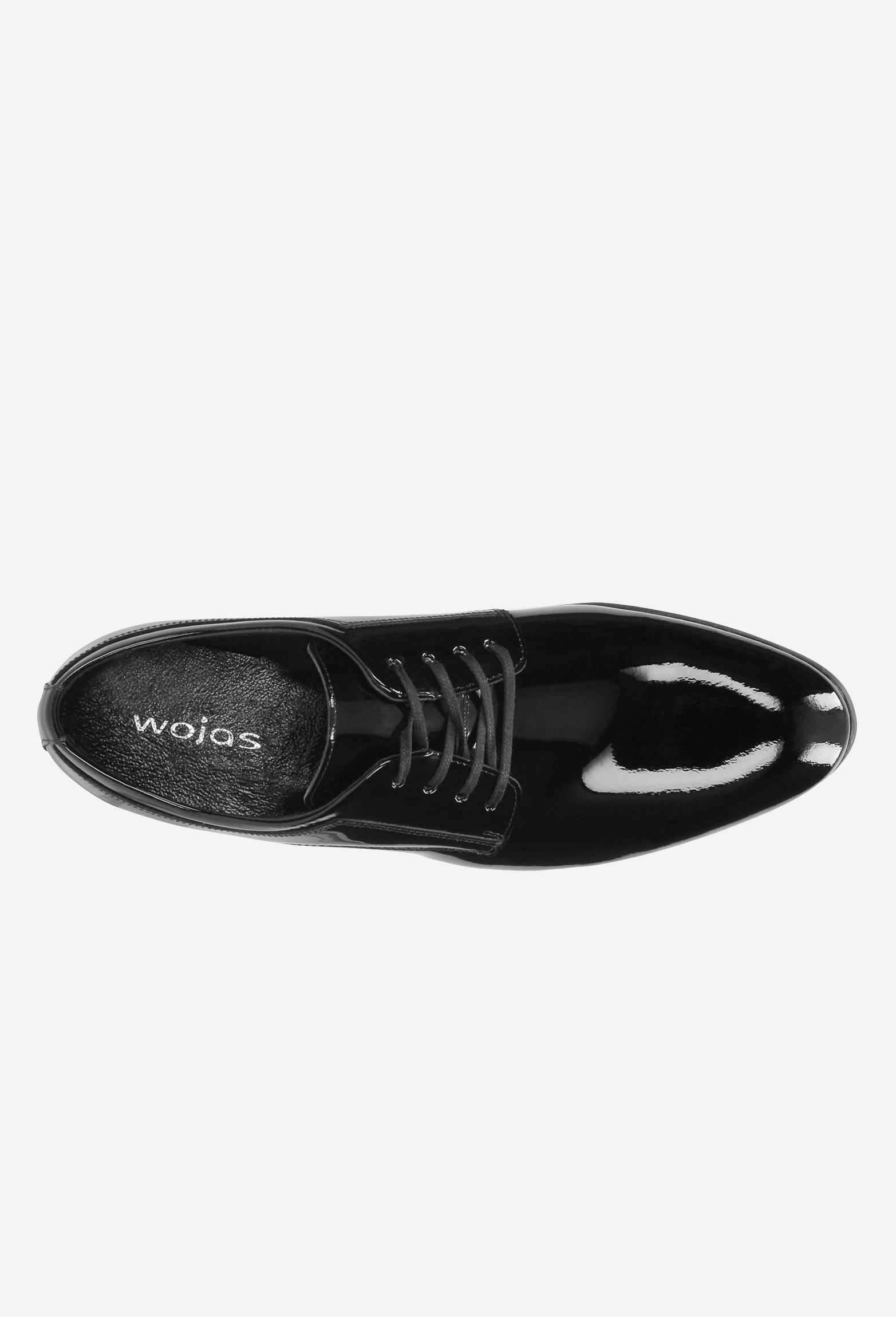 Czarne lakierowane męskie półbuty w stylu formal