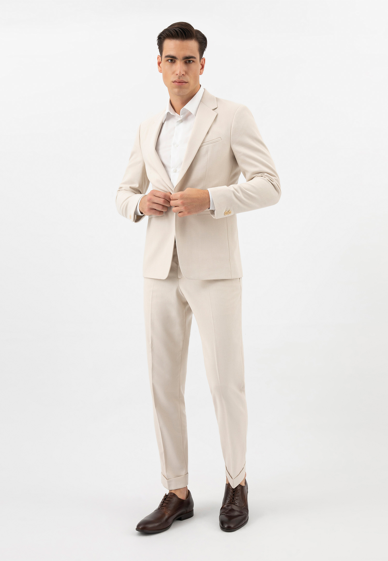 Brązowe półbuty męskie w stylu formal