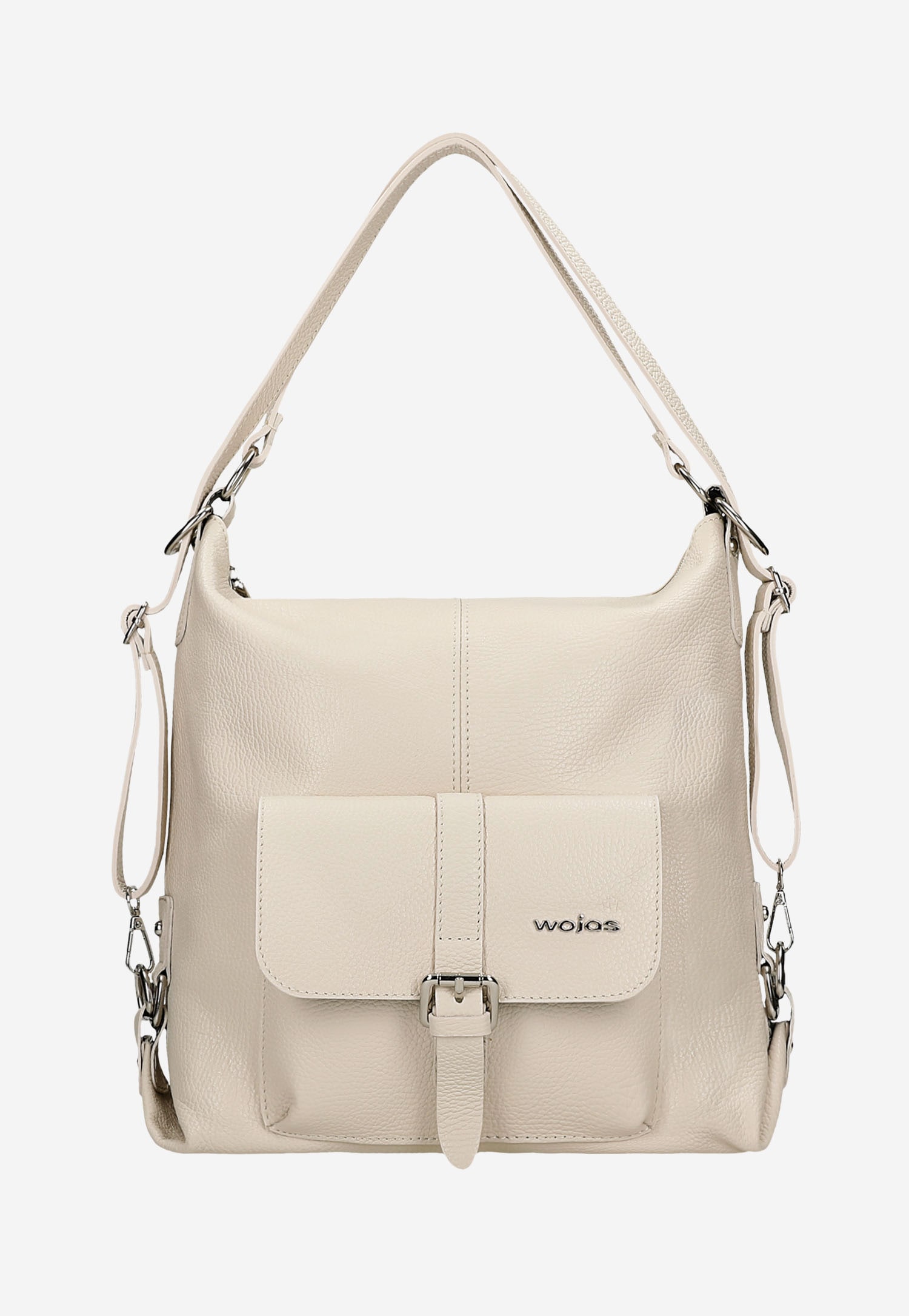 Beżowa skórzana torebka plecak 2w1