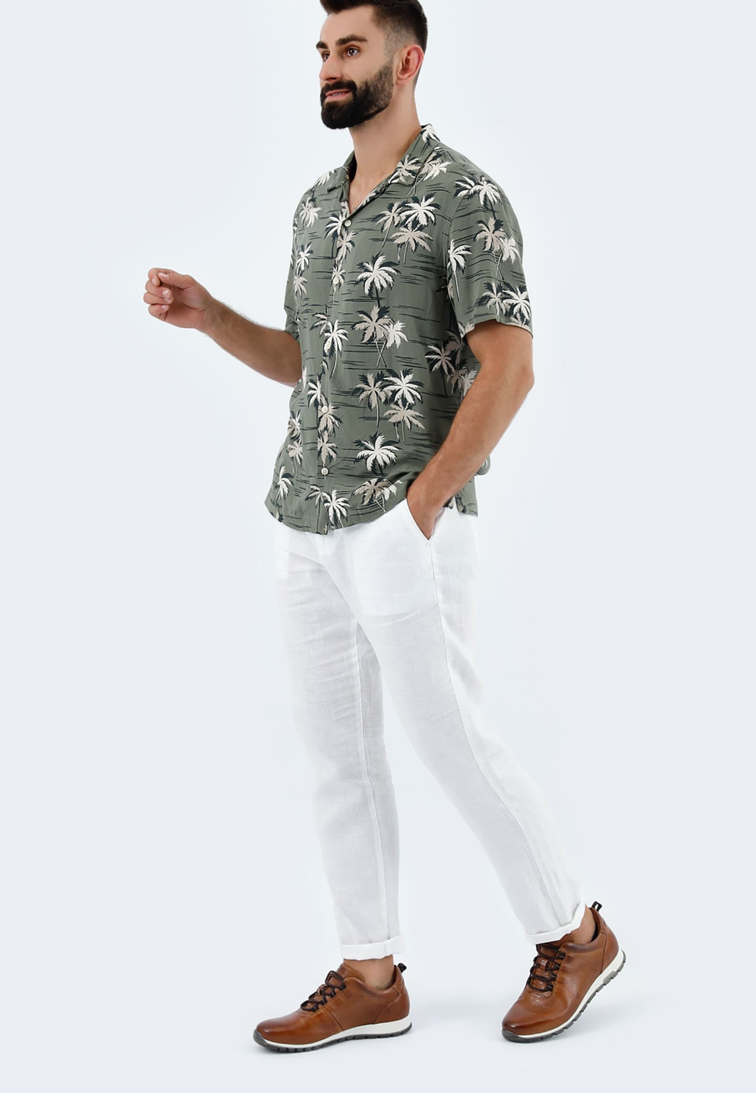 Sneakersy męskie z ciemnobrązowej skóry licowej